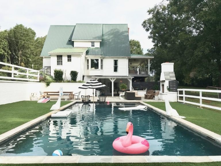 pool with flamingo