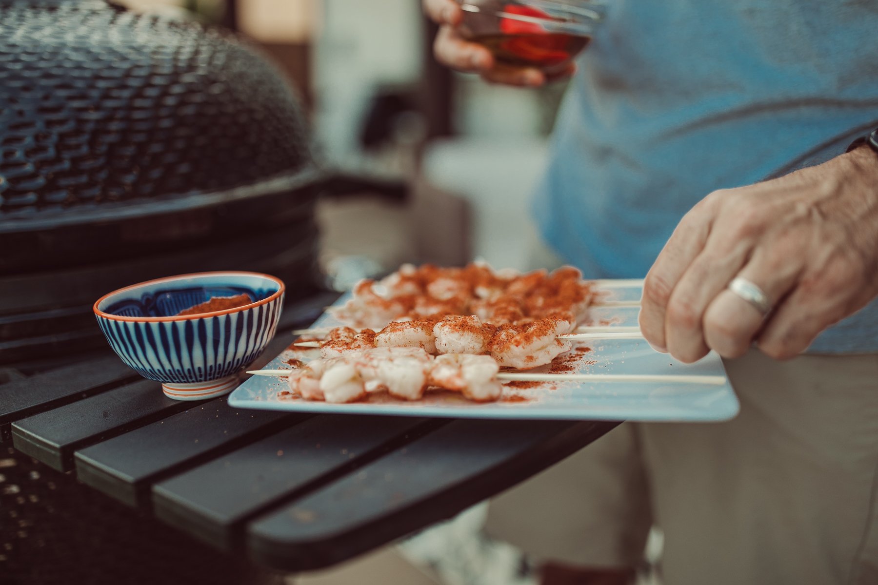 grilling shrimp