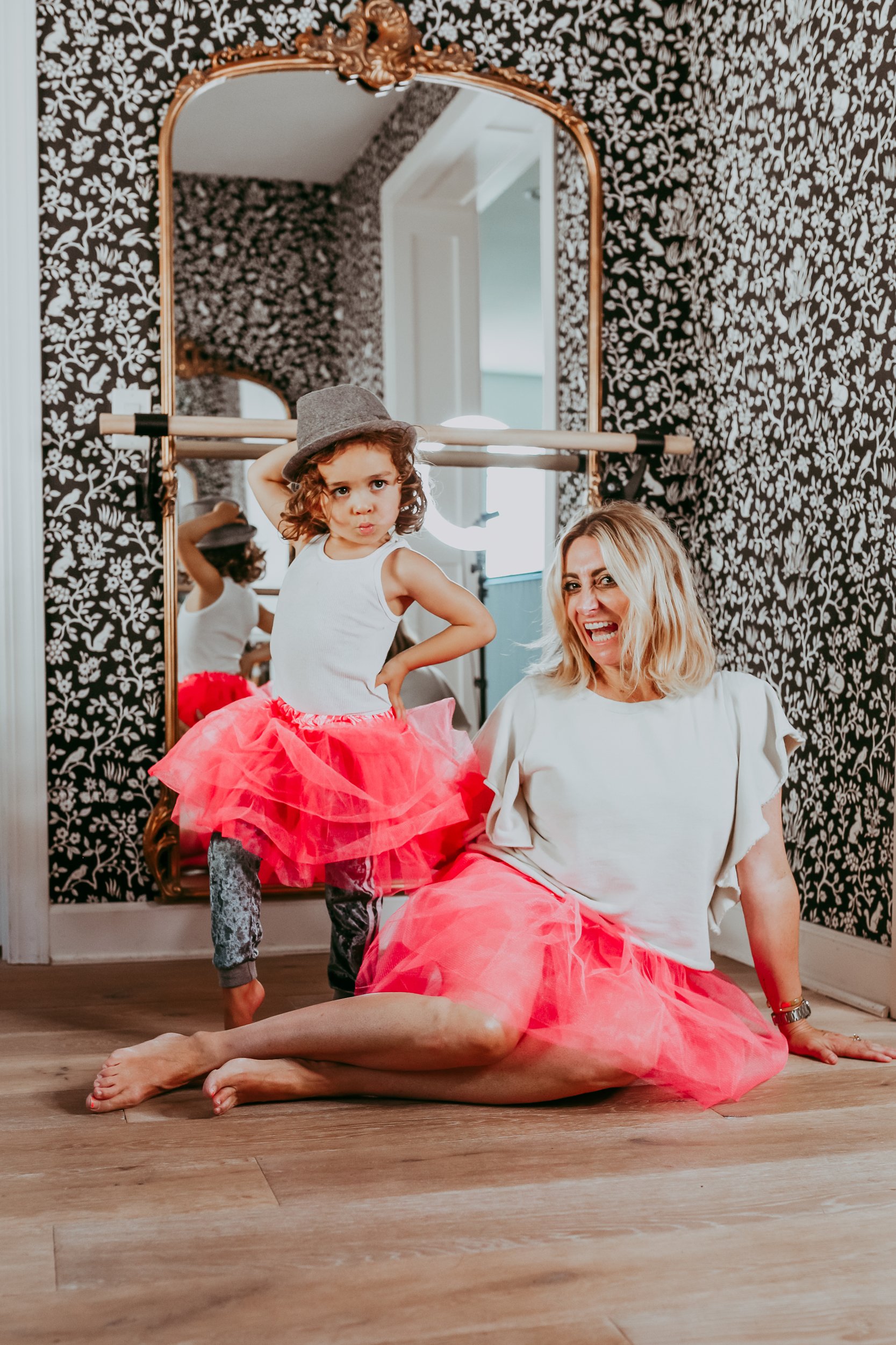 mom and son in ballet tutus
