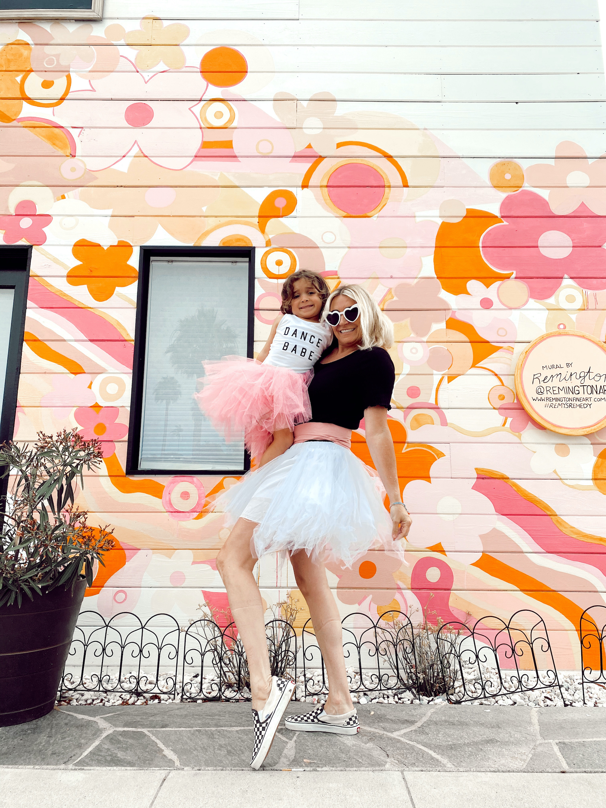 mom and toddler wearing tutus