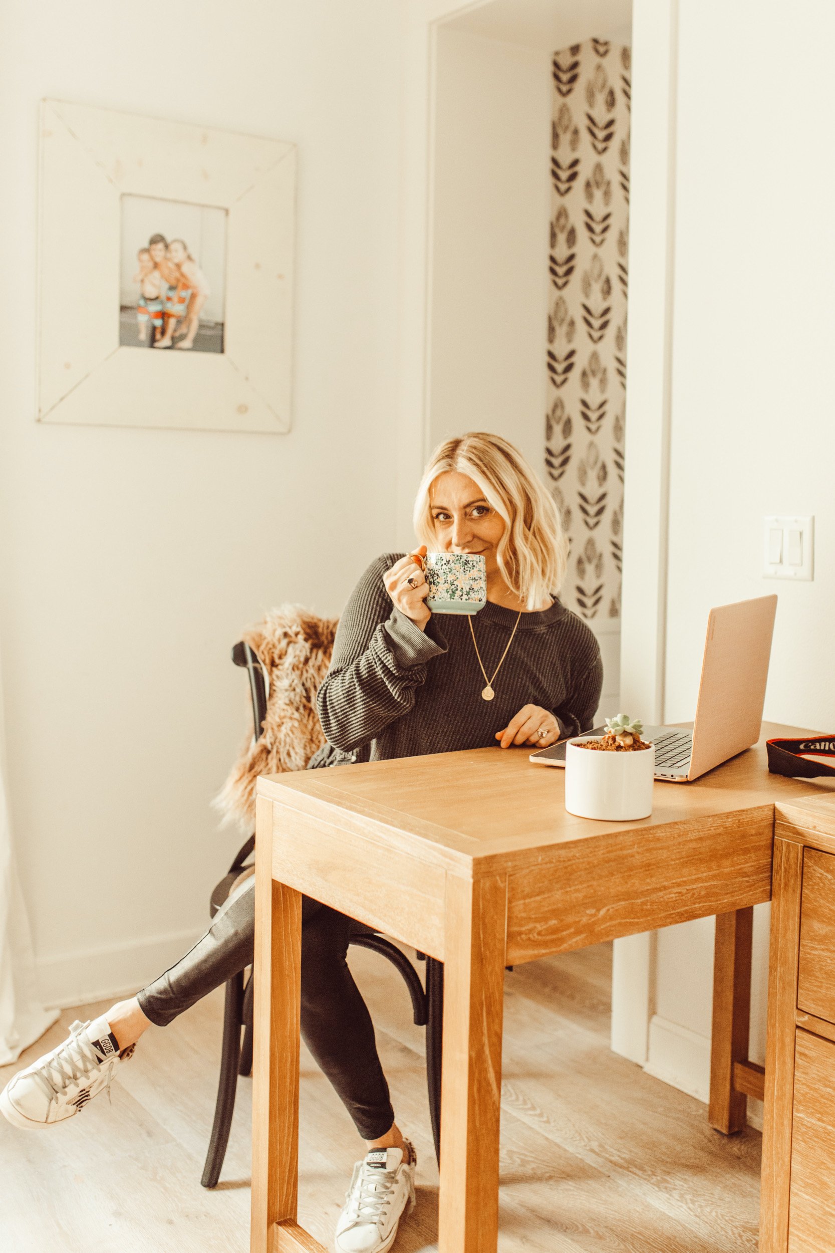 woman working from home