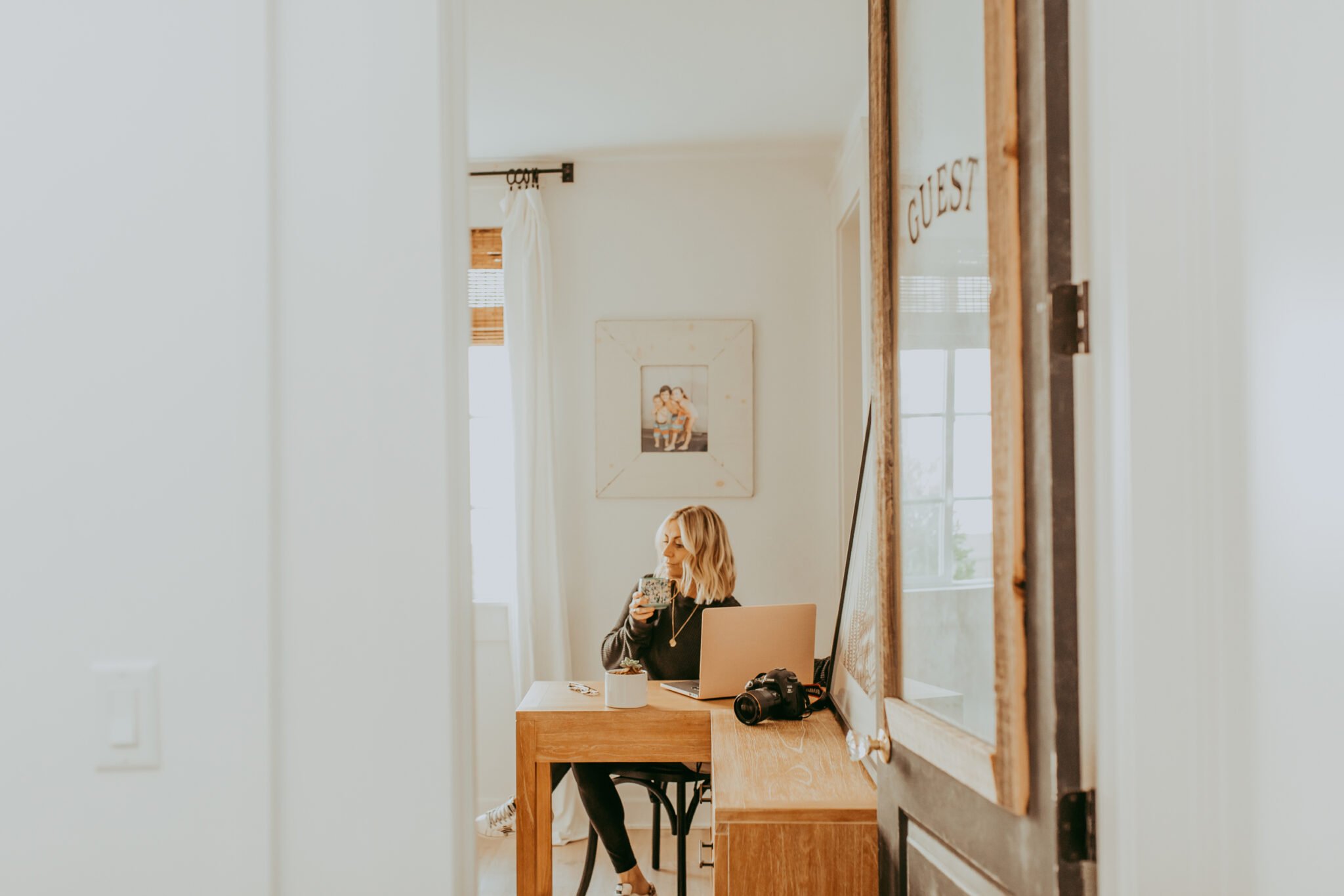 woman in home office