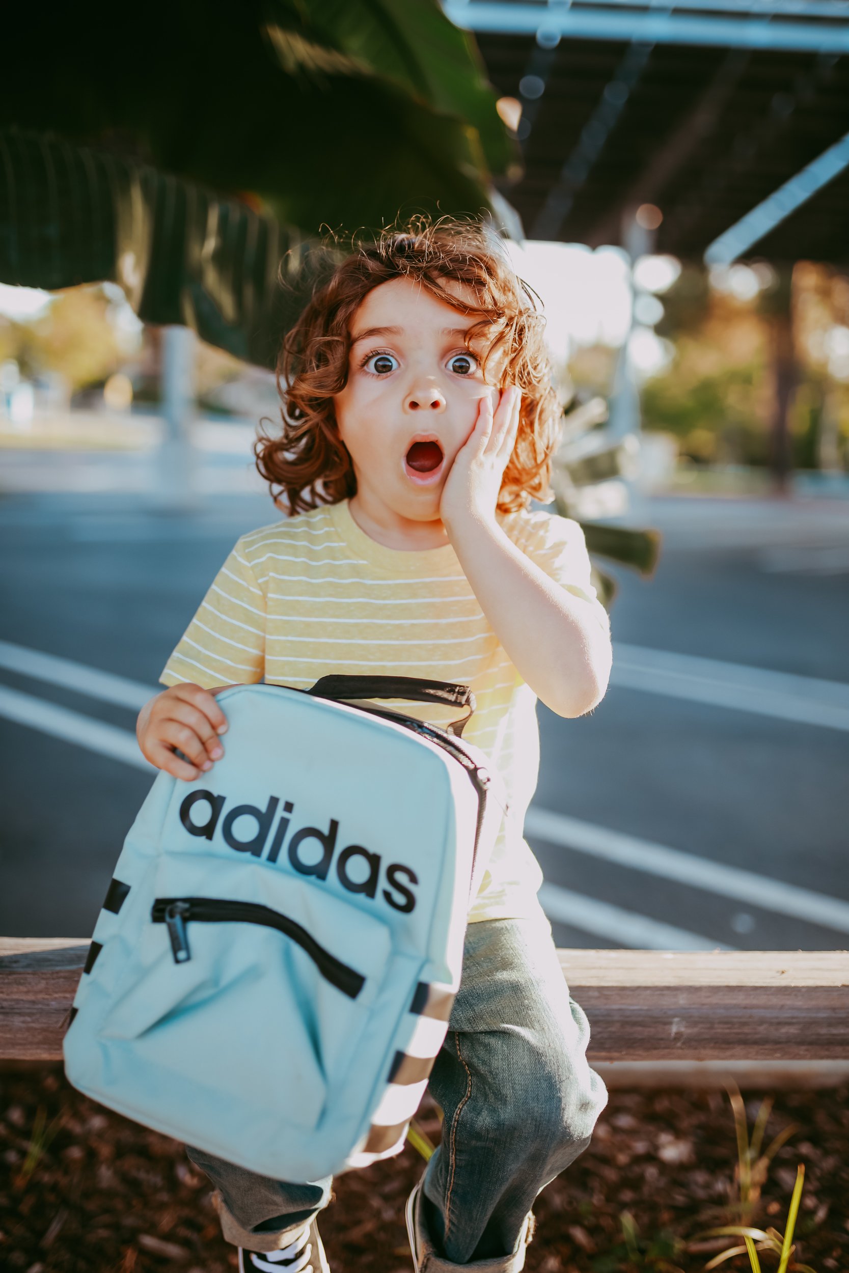 kid with backpack