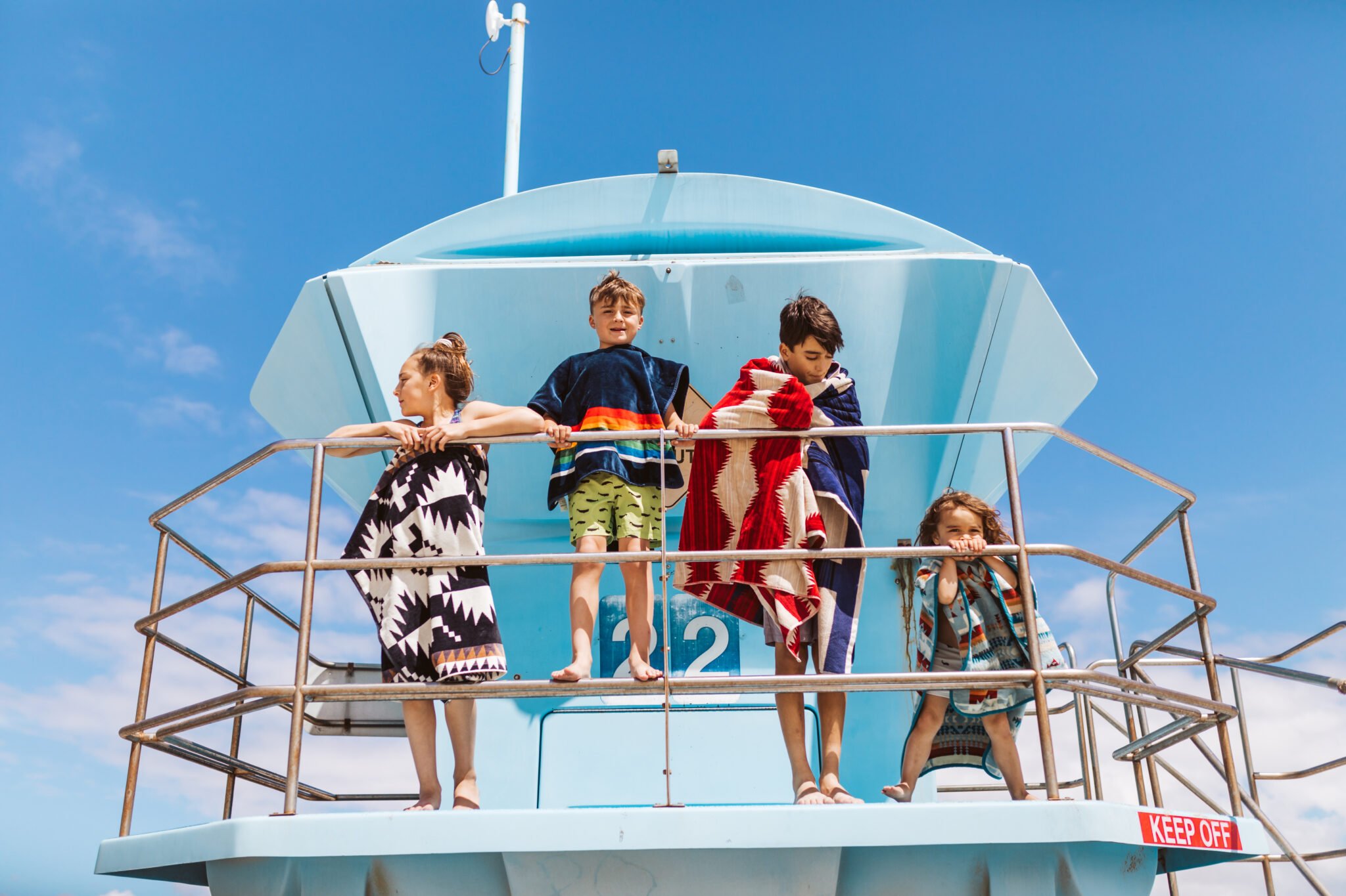 kids on lifeguard station