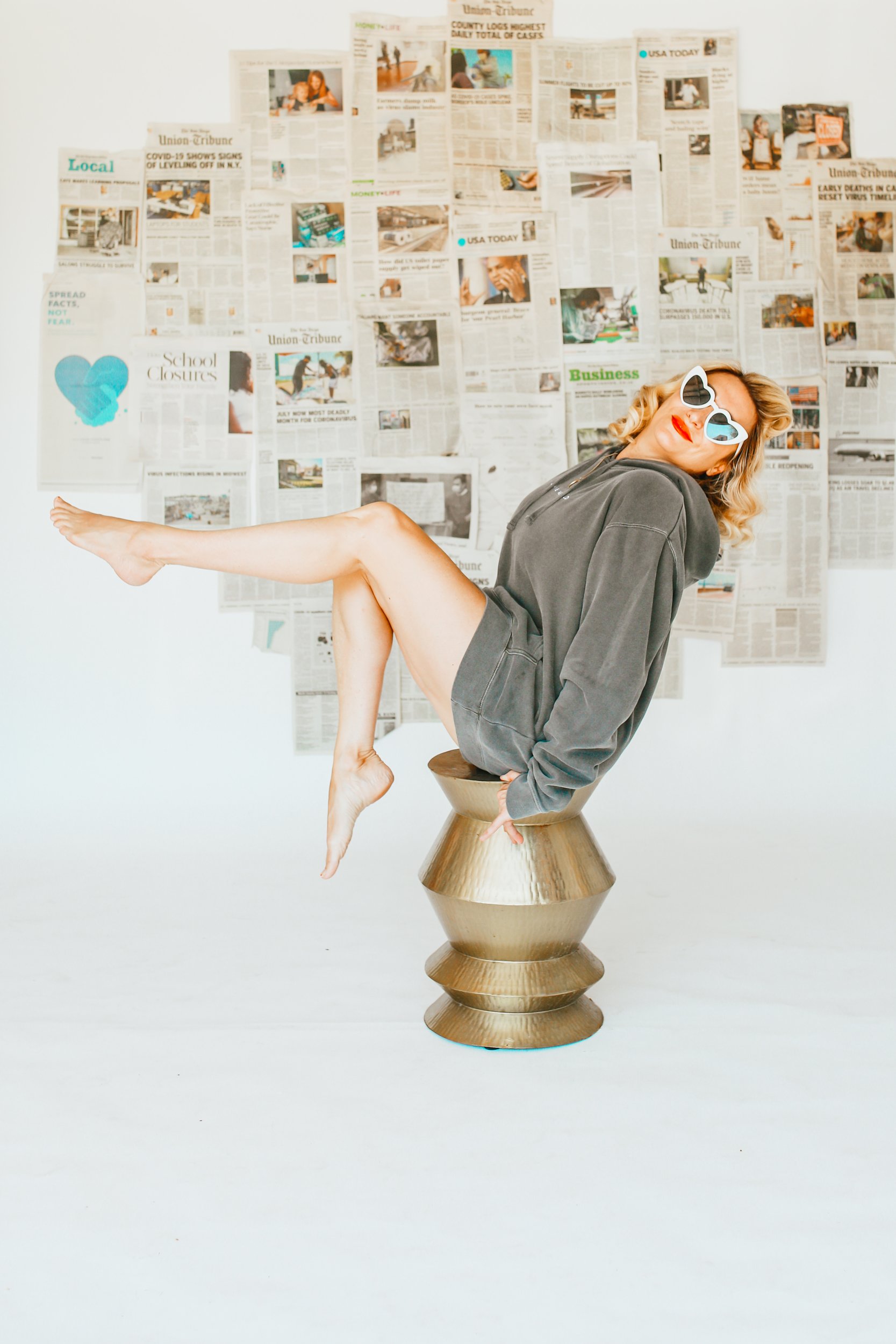 woman posing in sunglasses