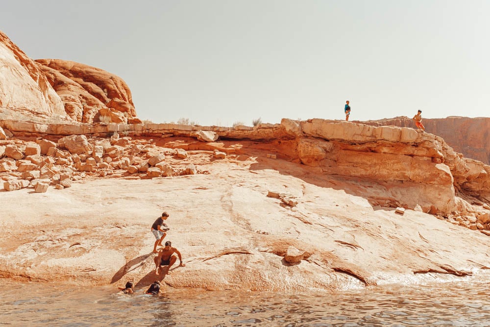 kids climbing rock cliffs