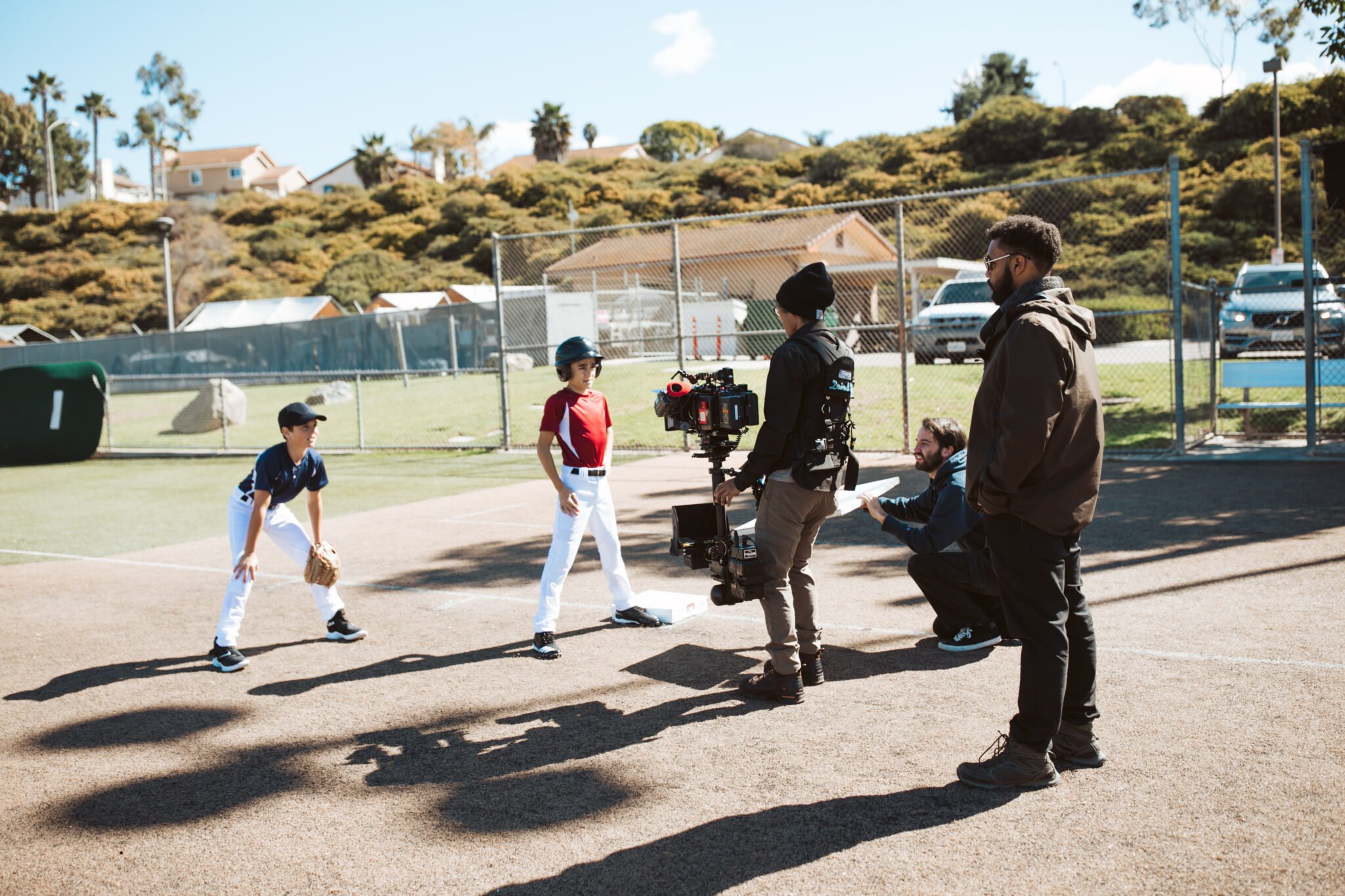 boy on movie set