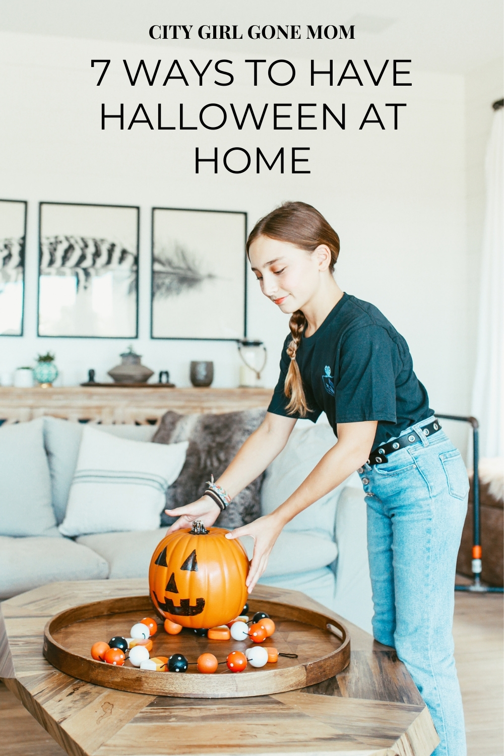 girl with pumpkin