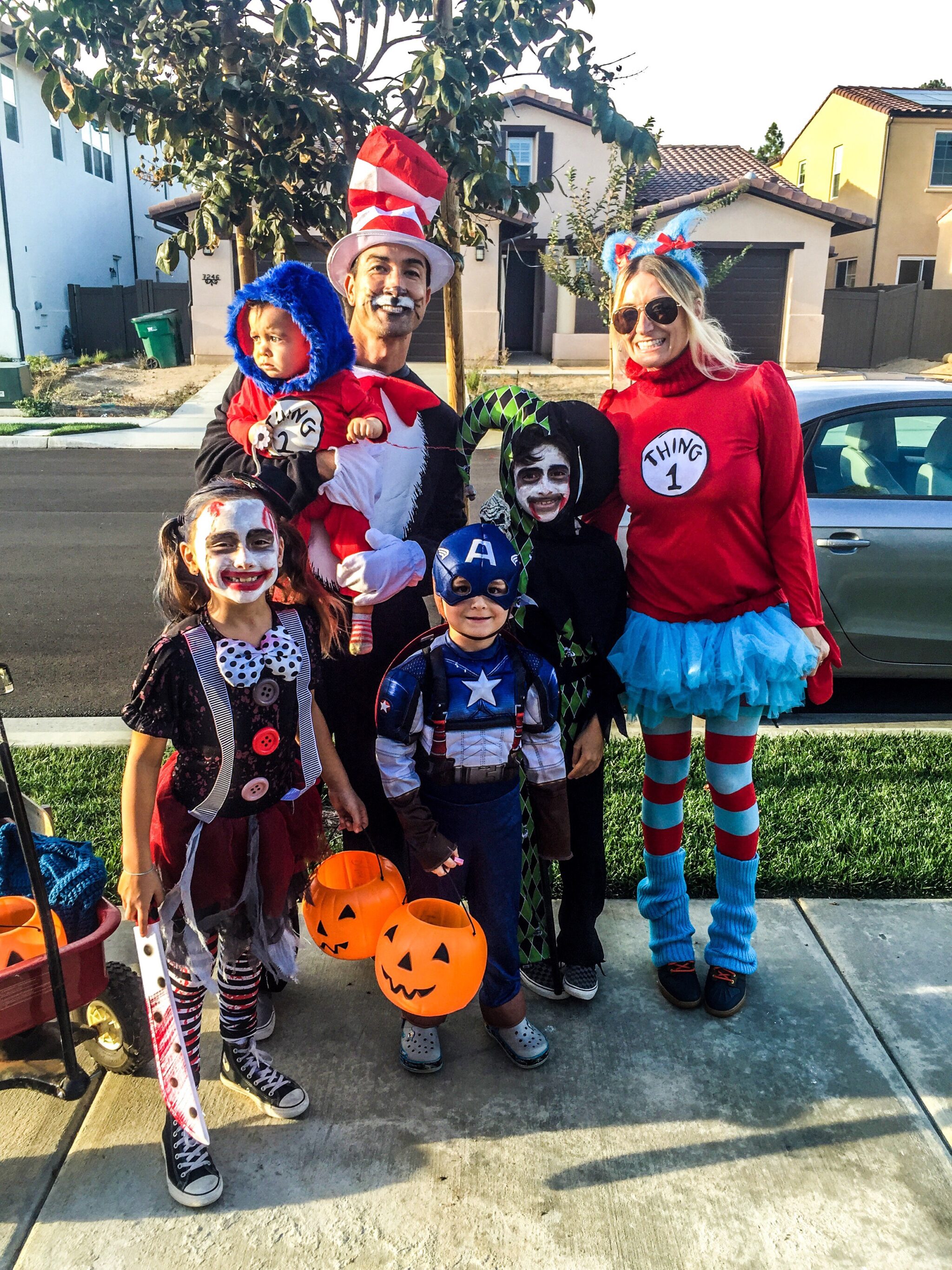 family in halloween costumes