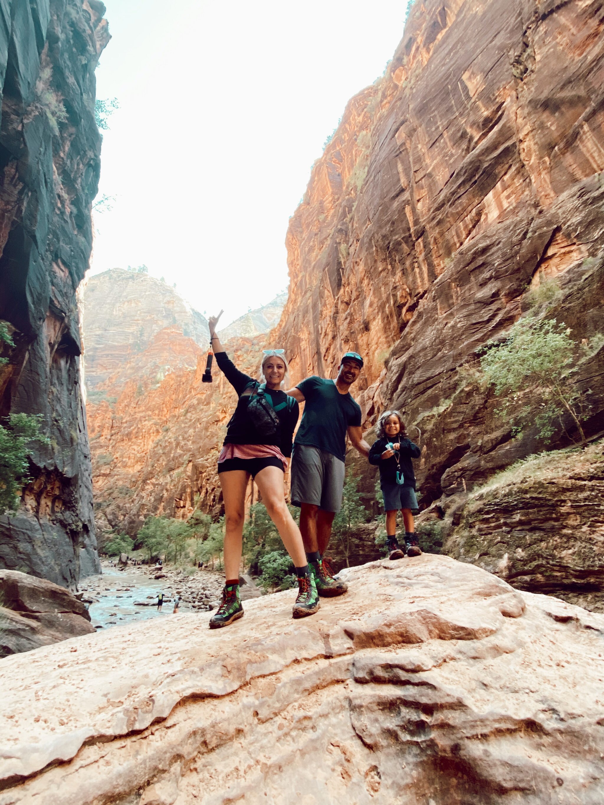 family on hike