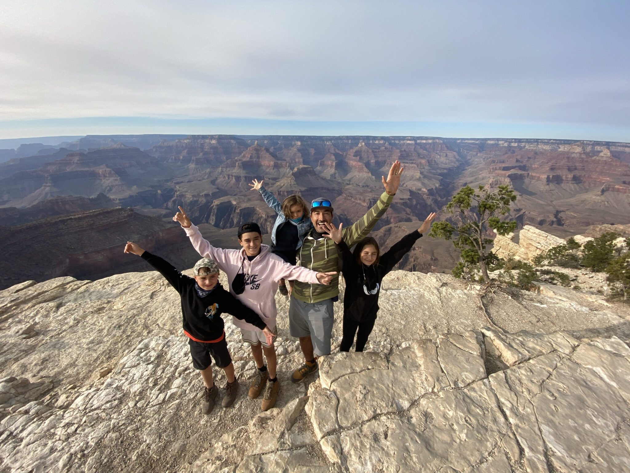 family at the grand canyon