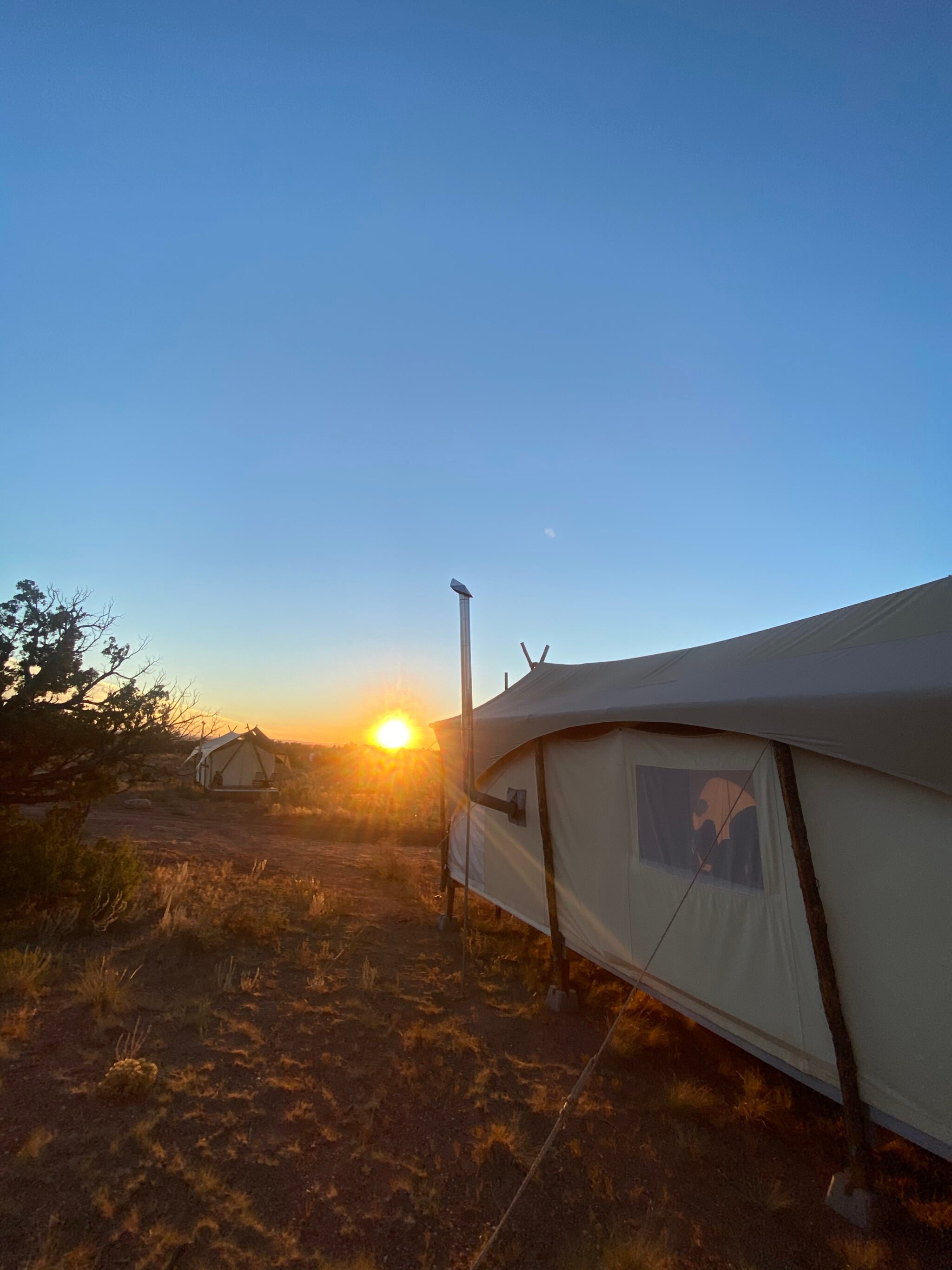 sunset over campground