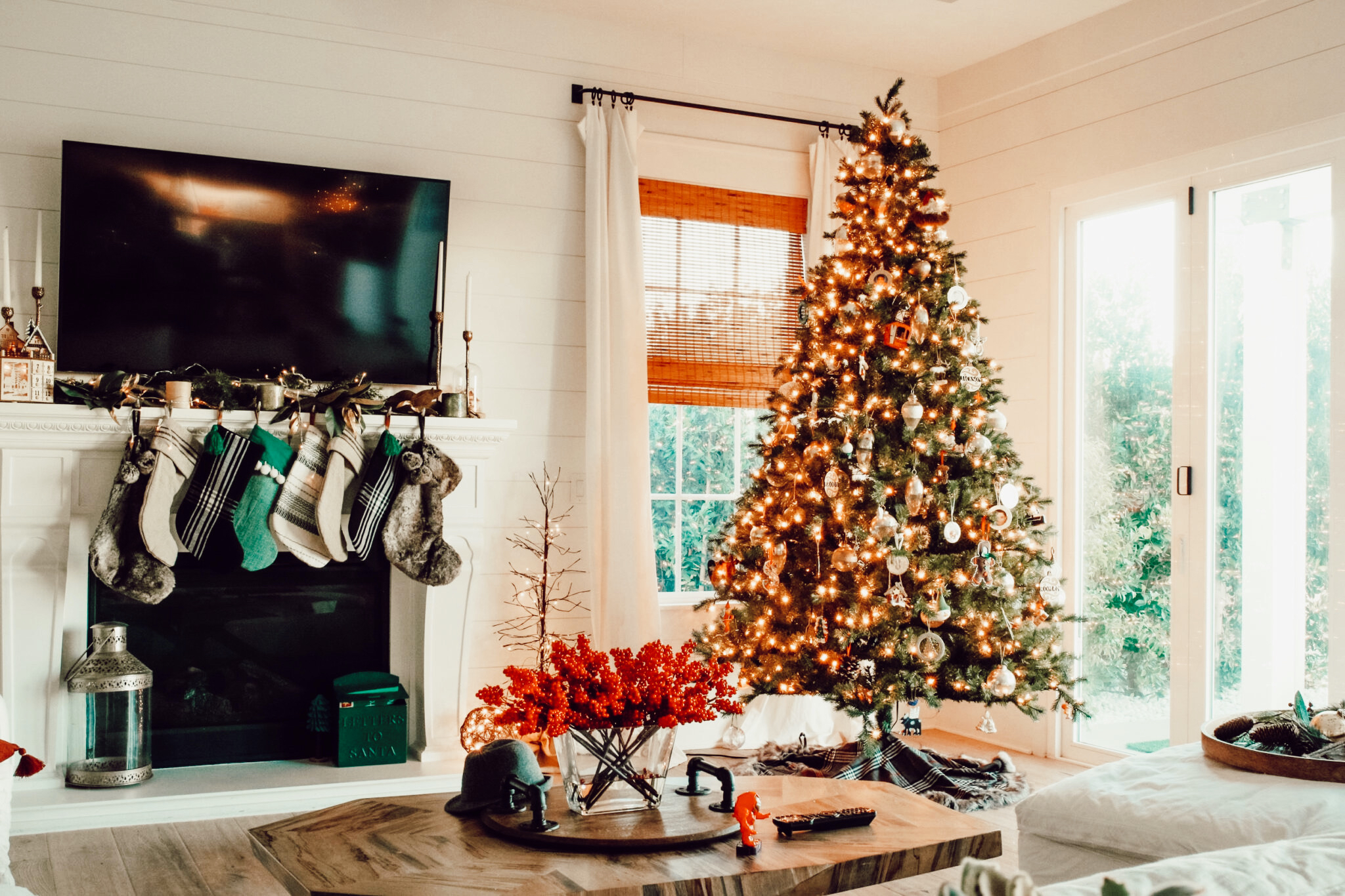 christmas tree in living room