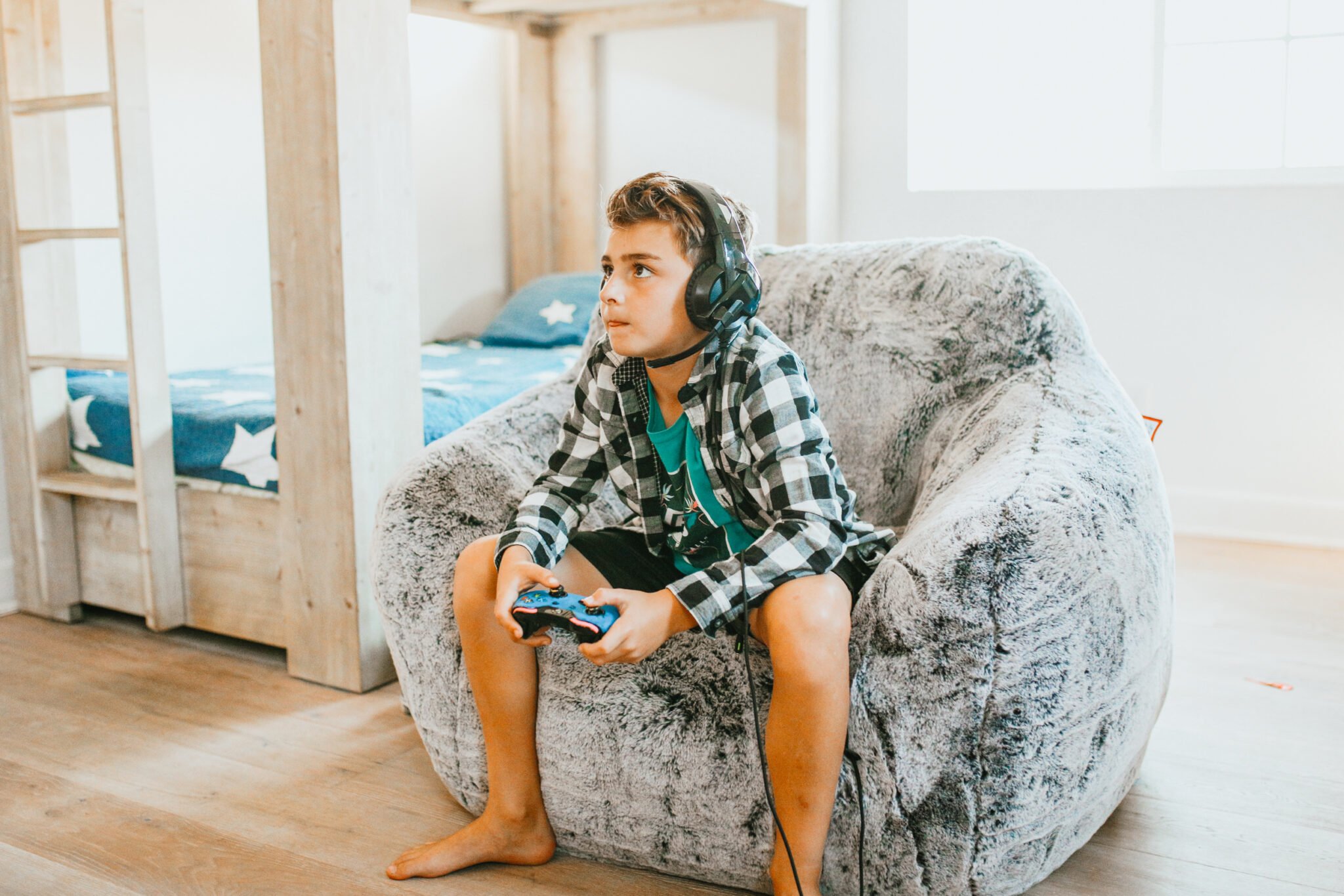 kid playing video games