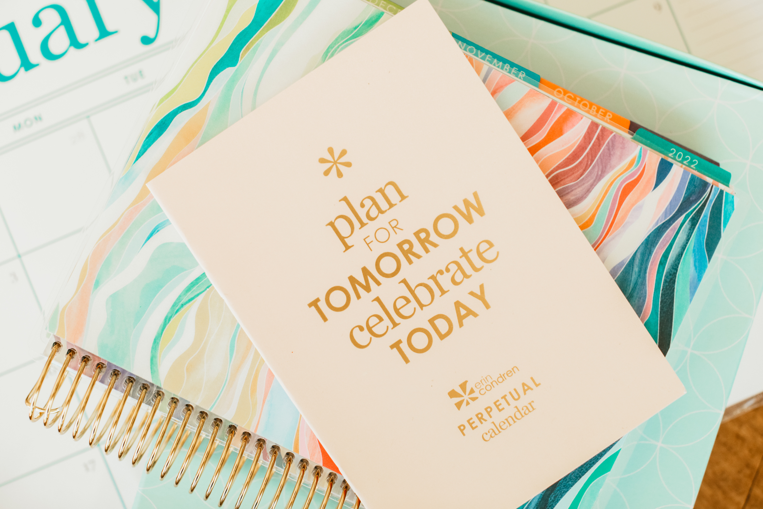 calendar with planner and notebooks