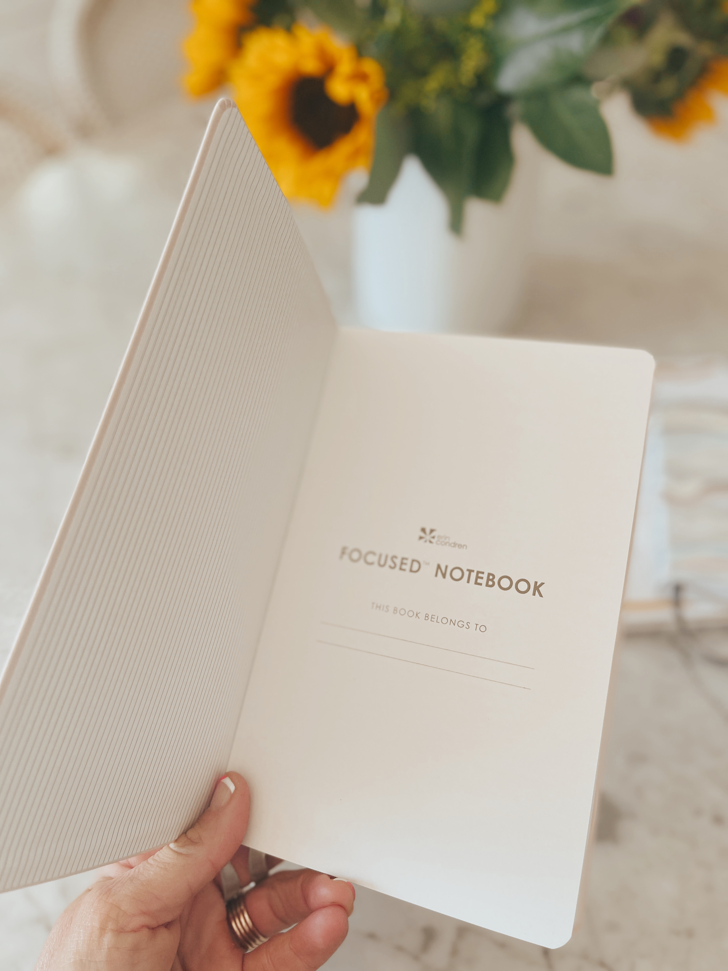 notebook with flowers