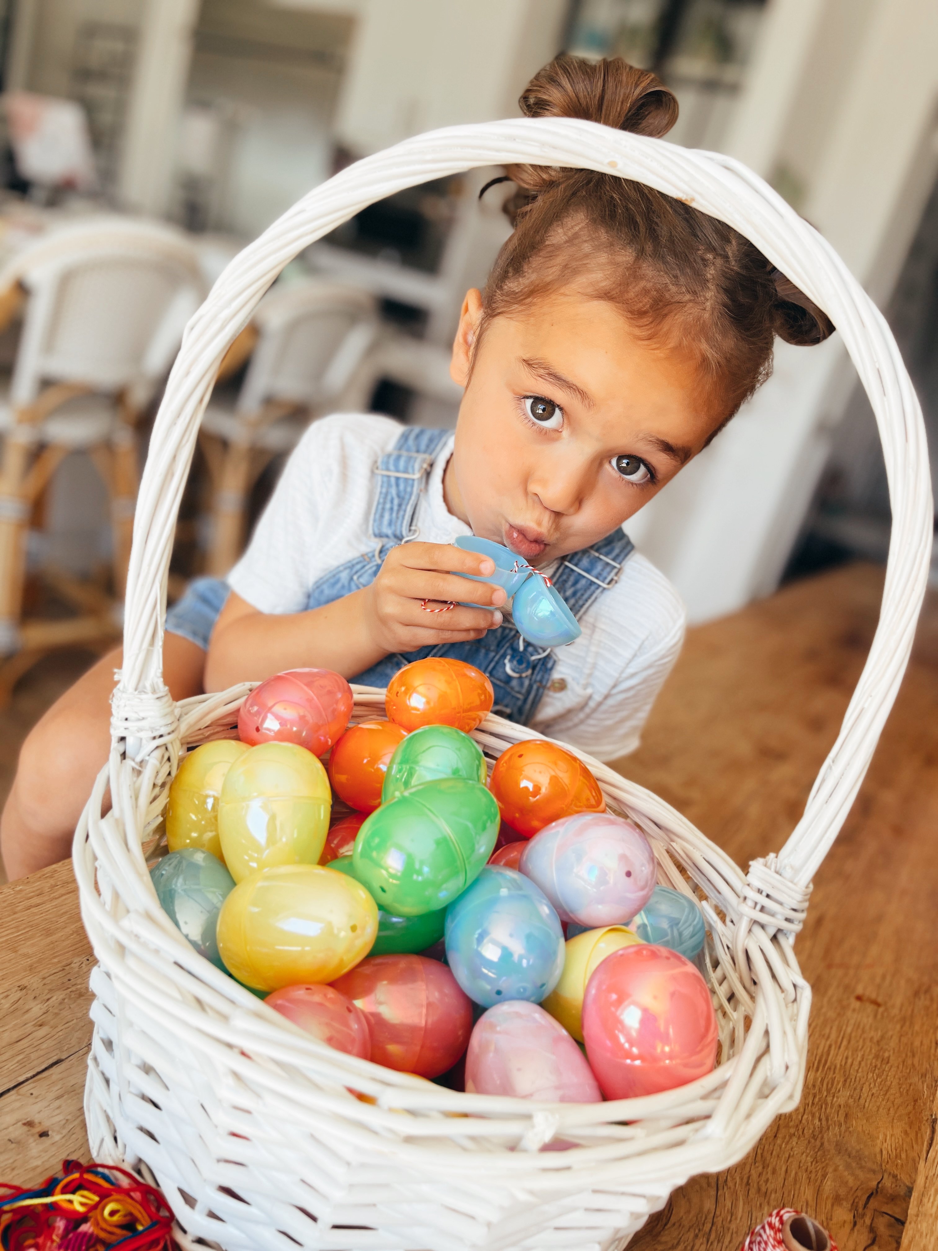 child with easter basket