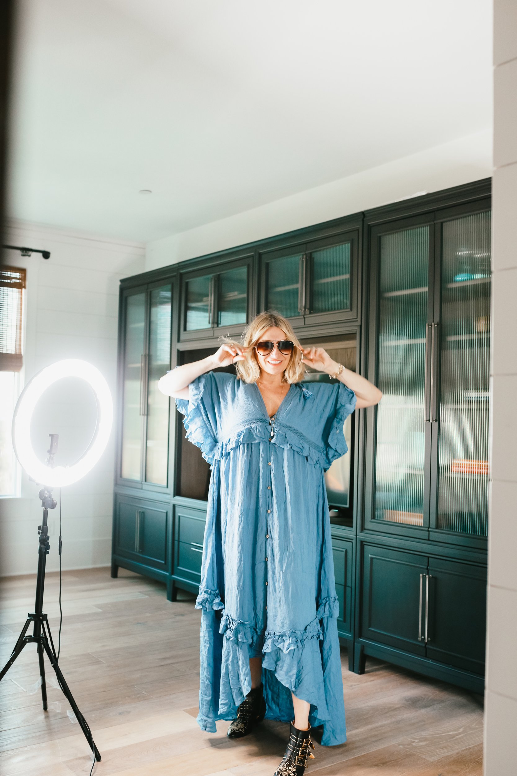 stylish woman in sunglasses