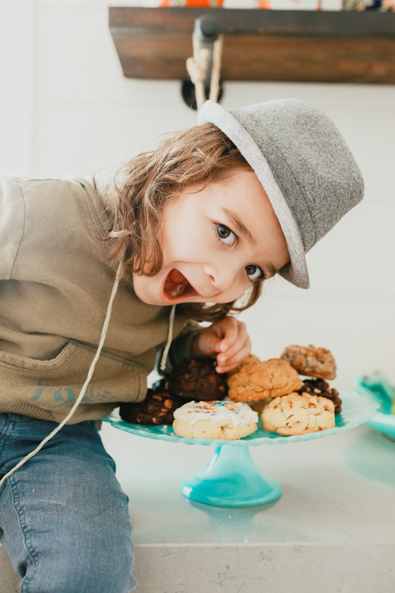 boy eating cookies