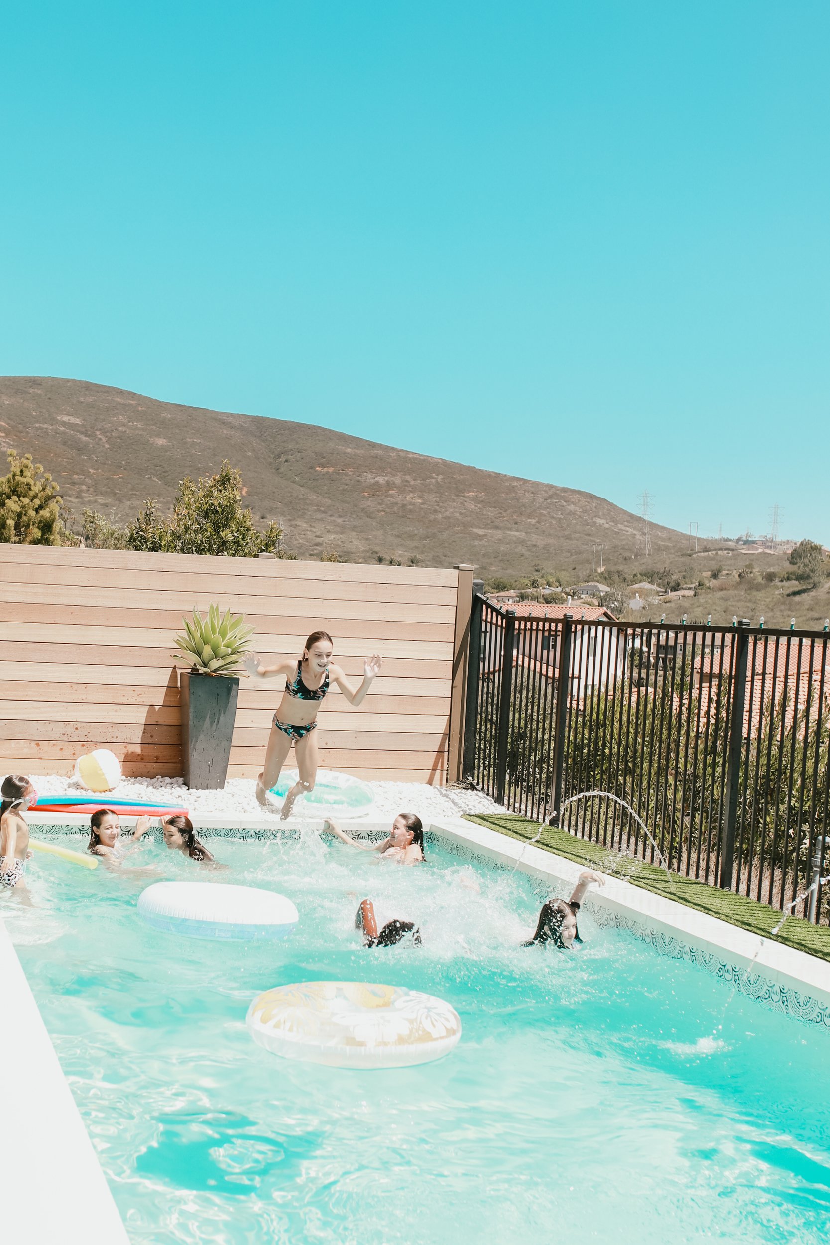 kids playing in pool