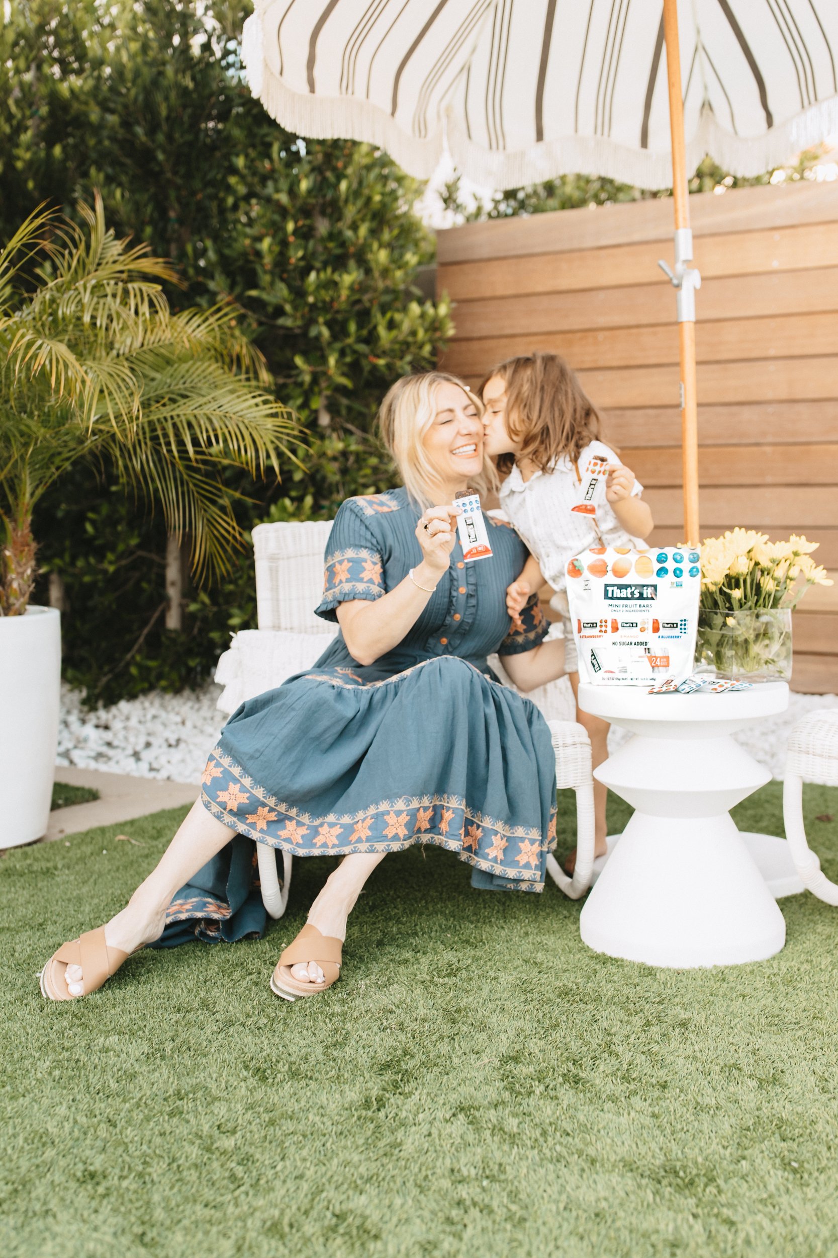 mom and son kissing