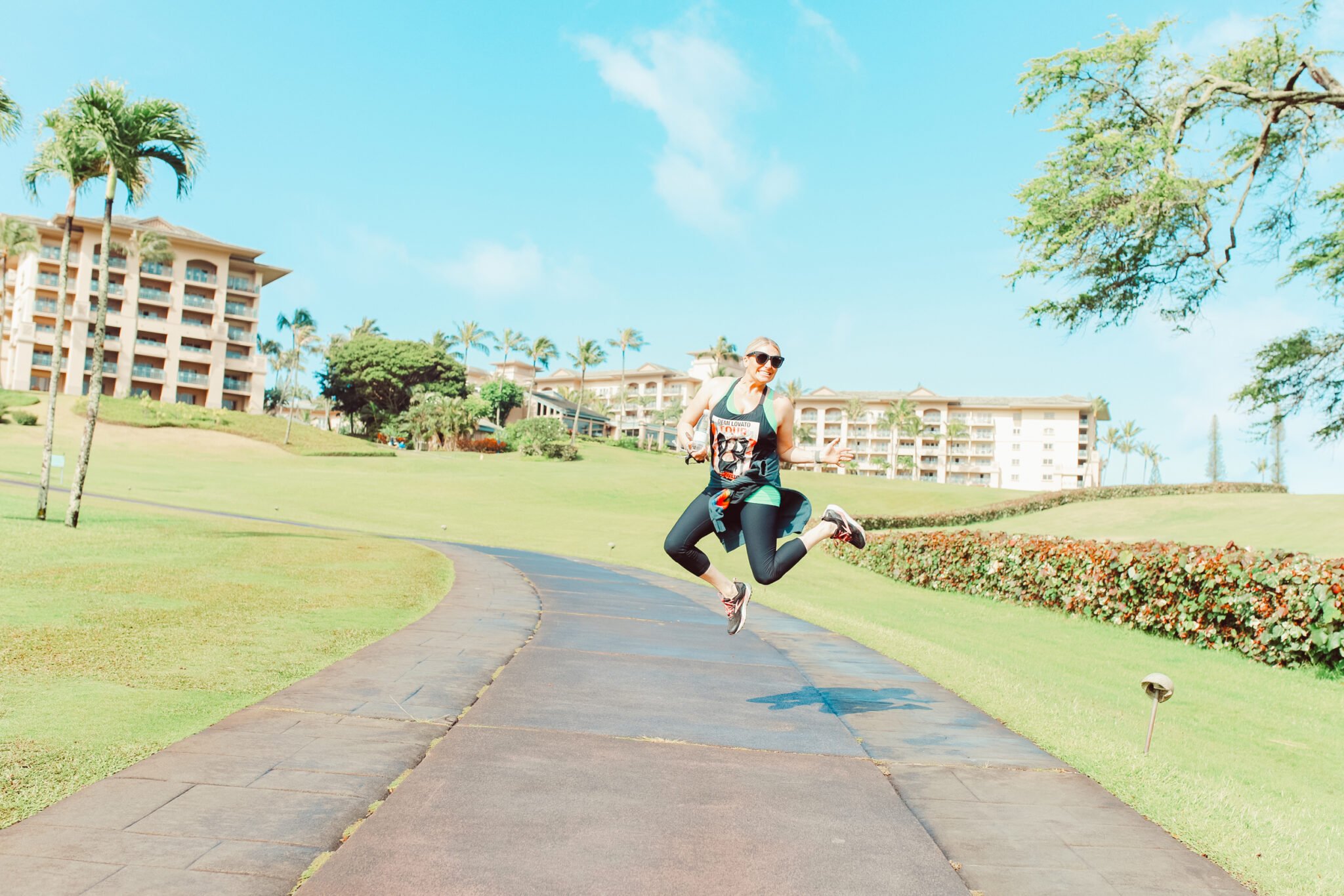 woman jumping in the air 