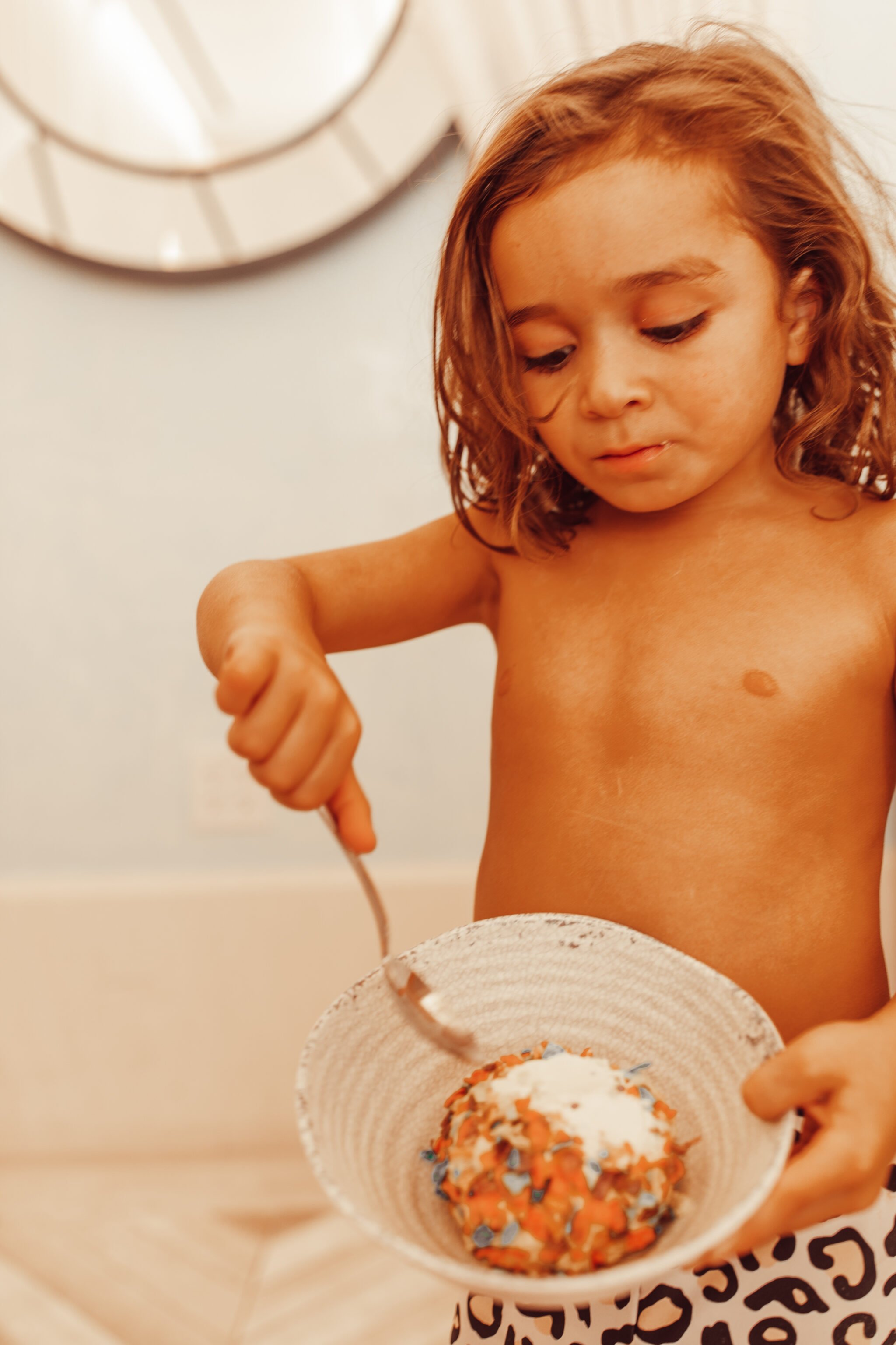 boy with dessert