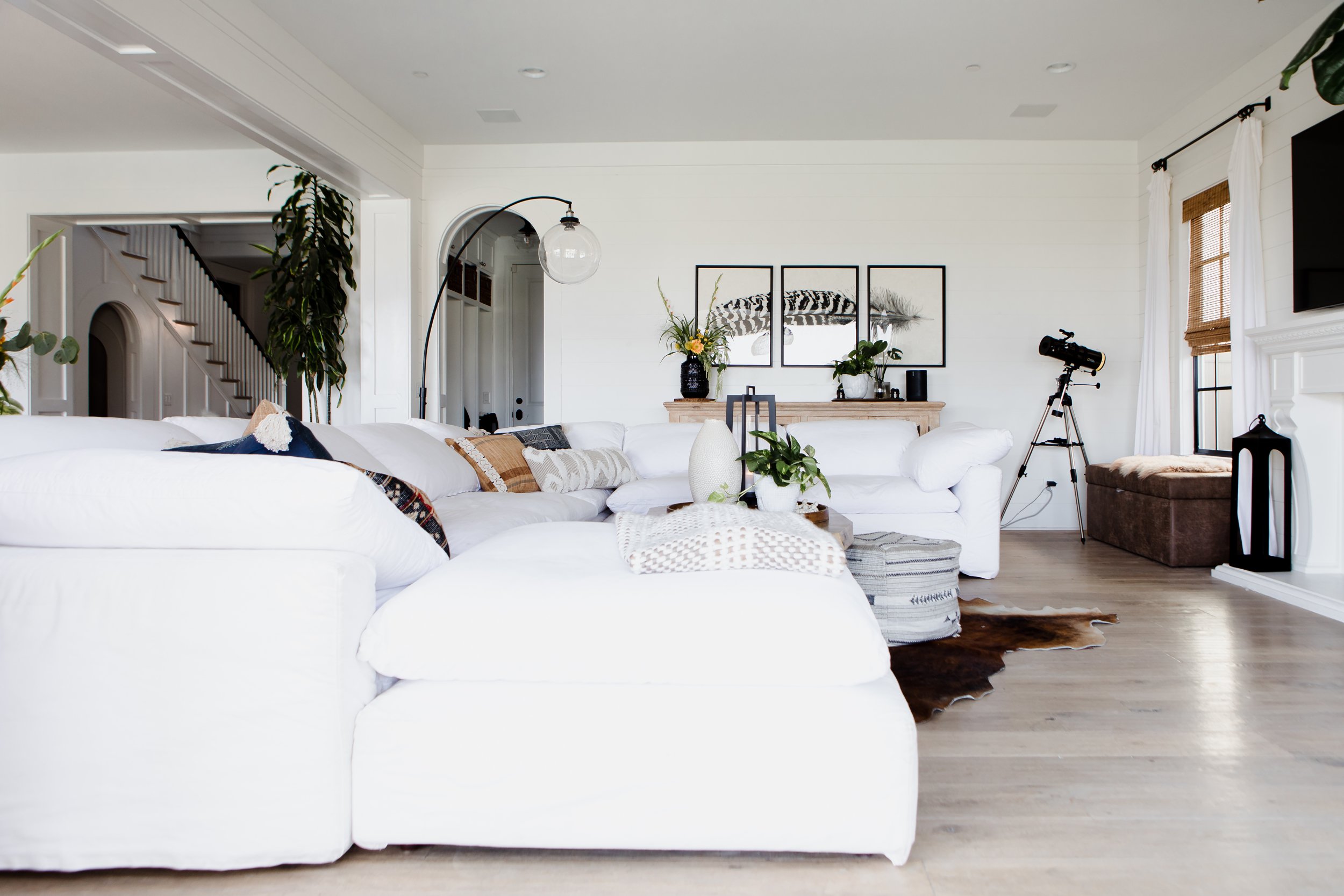 white couch in living room