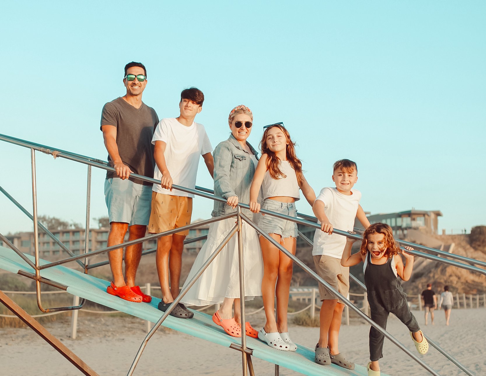 family at the beach