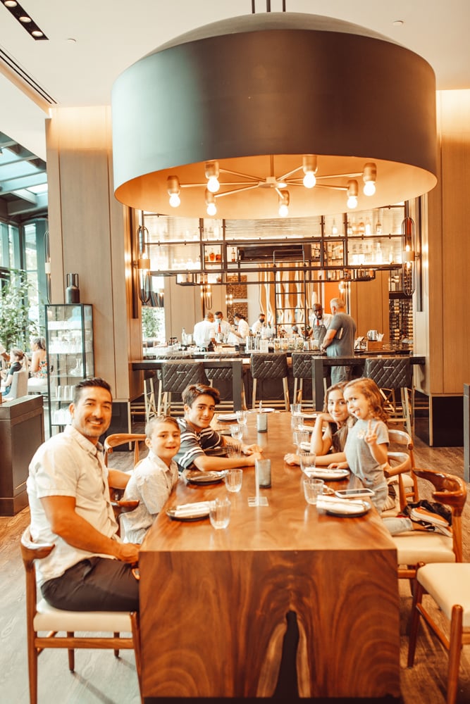 family at a restaurant 