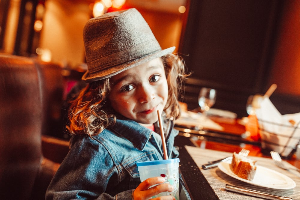 little boy with drink