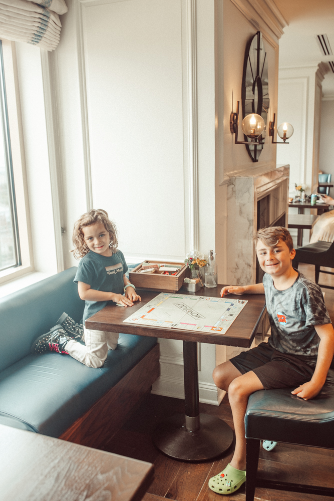 boys playing board game