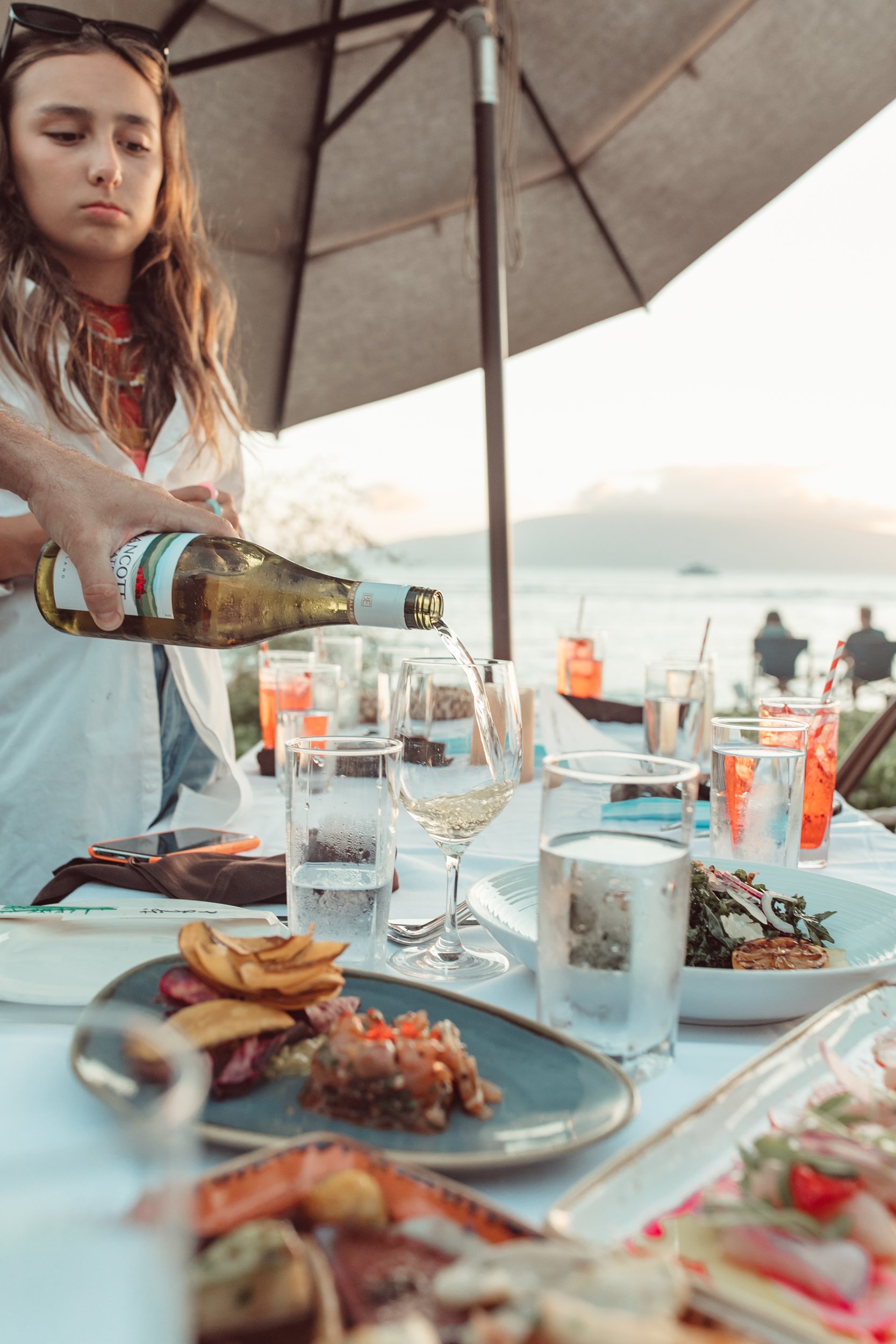 family dining outside