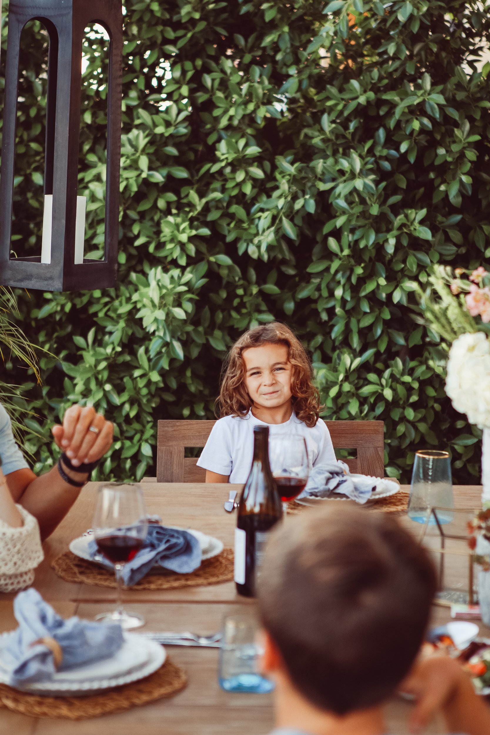 kid at dinner table