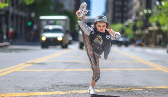 boy dancing in the street