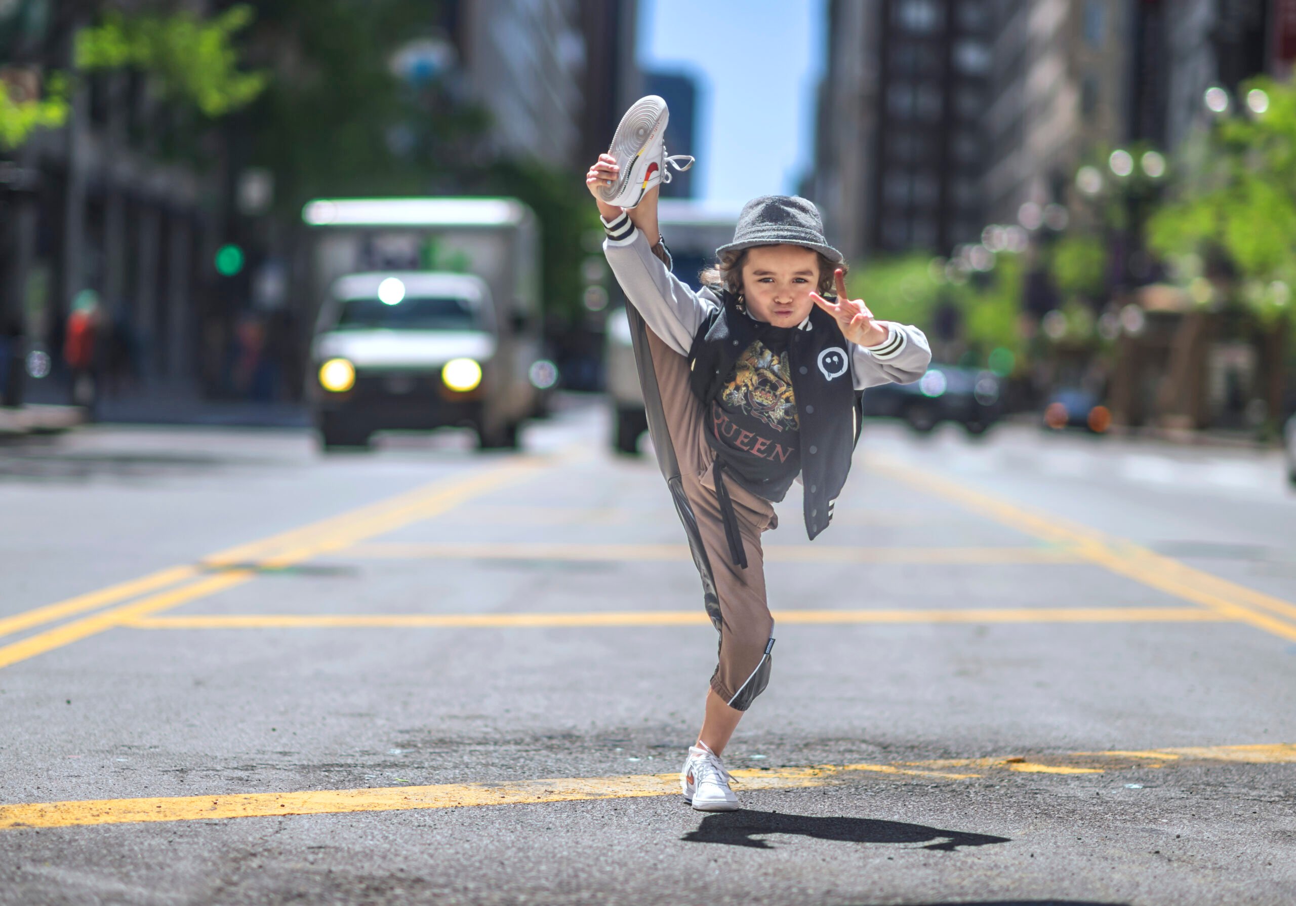 boy dancing in the street