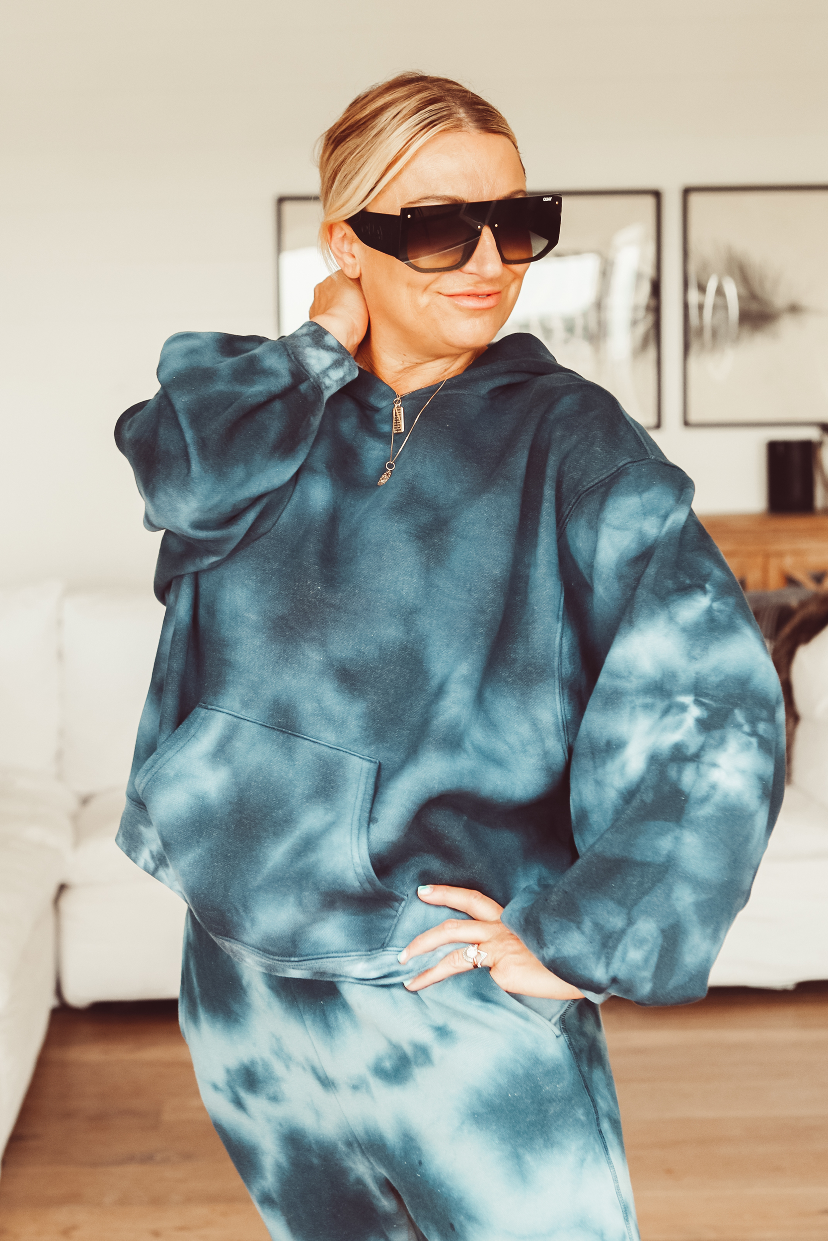 stylish woman in sunglasses