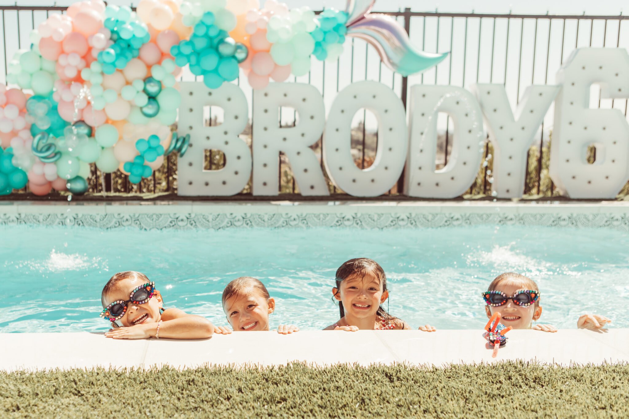 kids playing in the pool