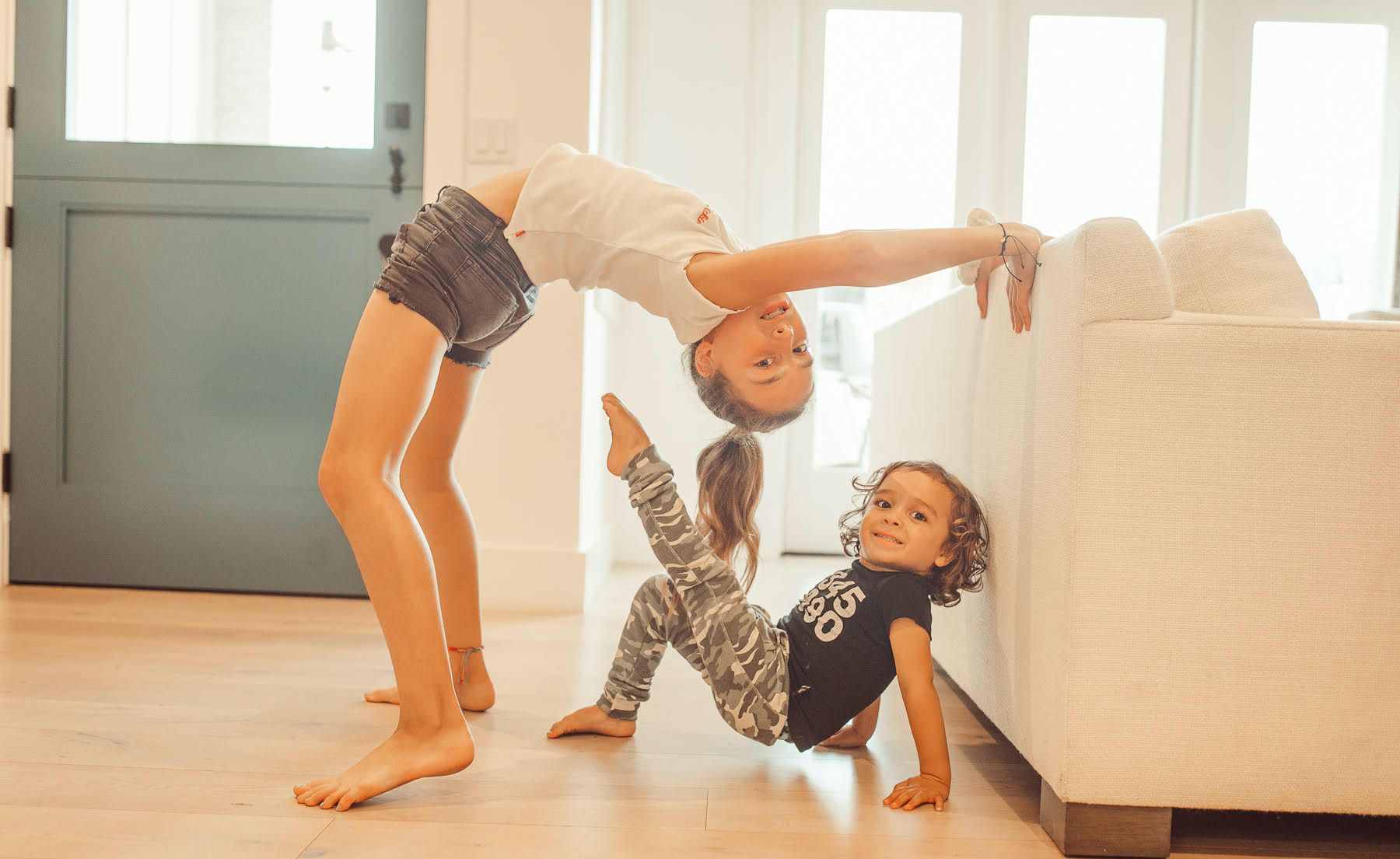 kids dancing in living room