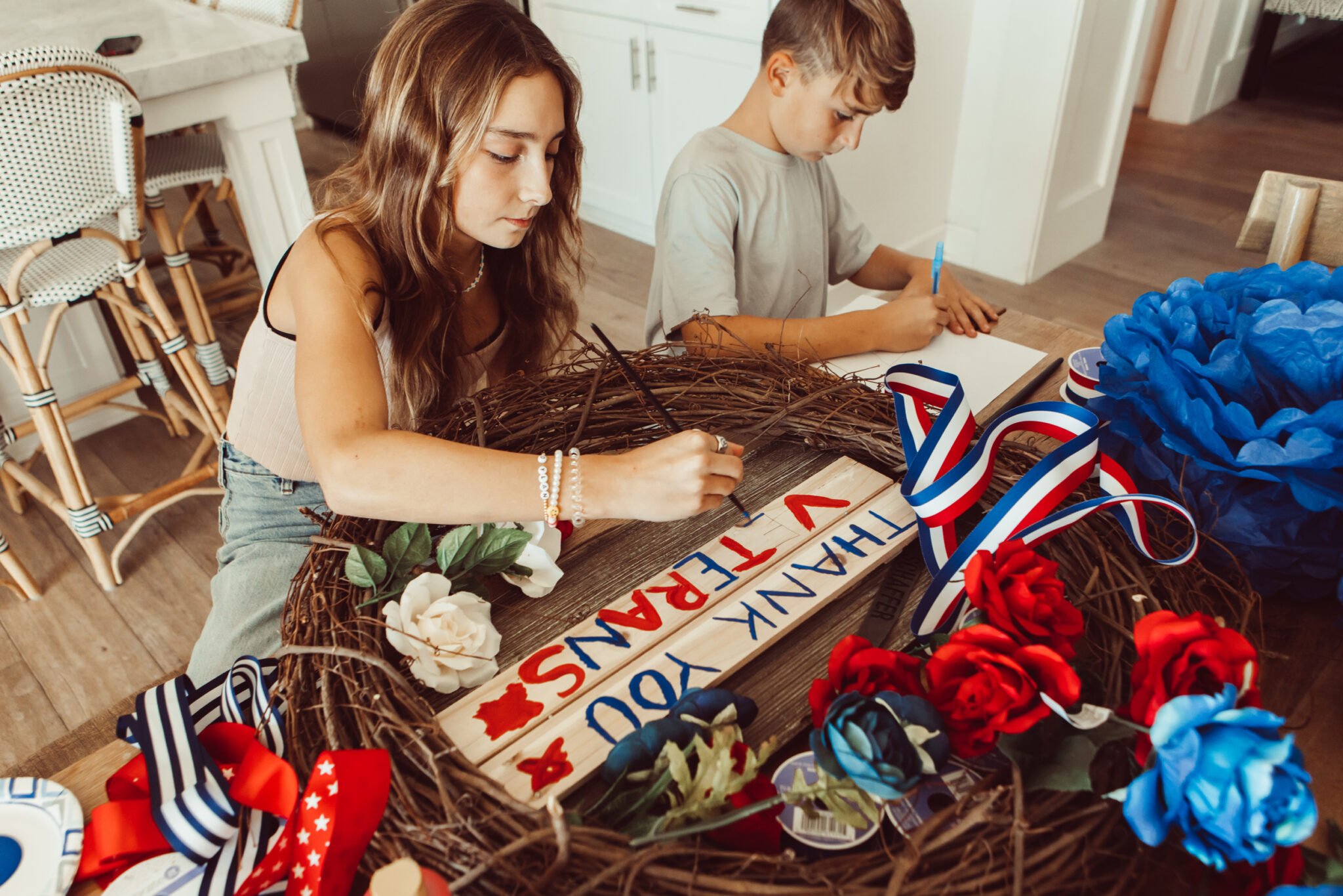 kids making crafts