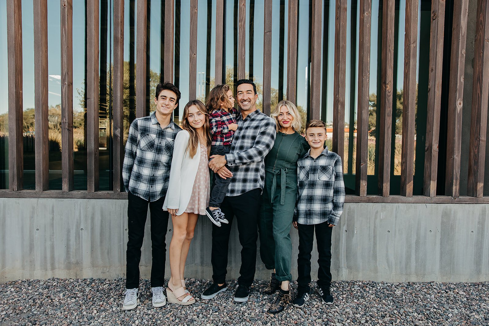 family taking photo together