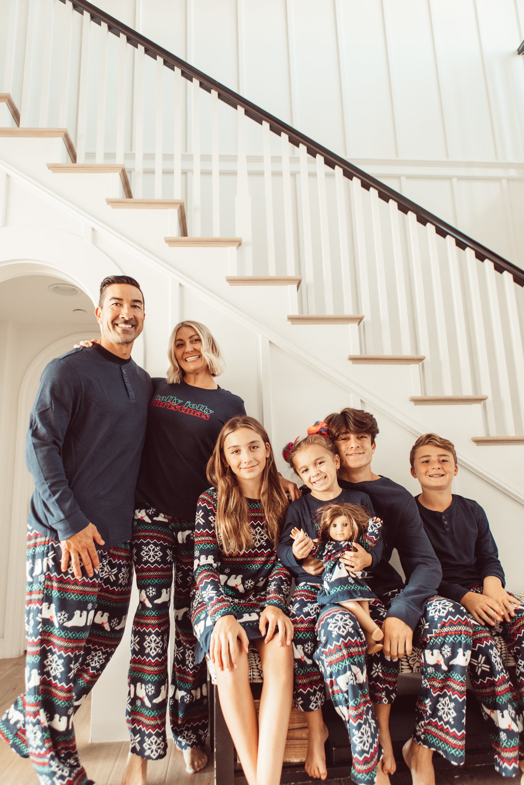 family in matching pajamas