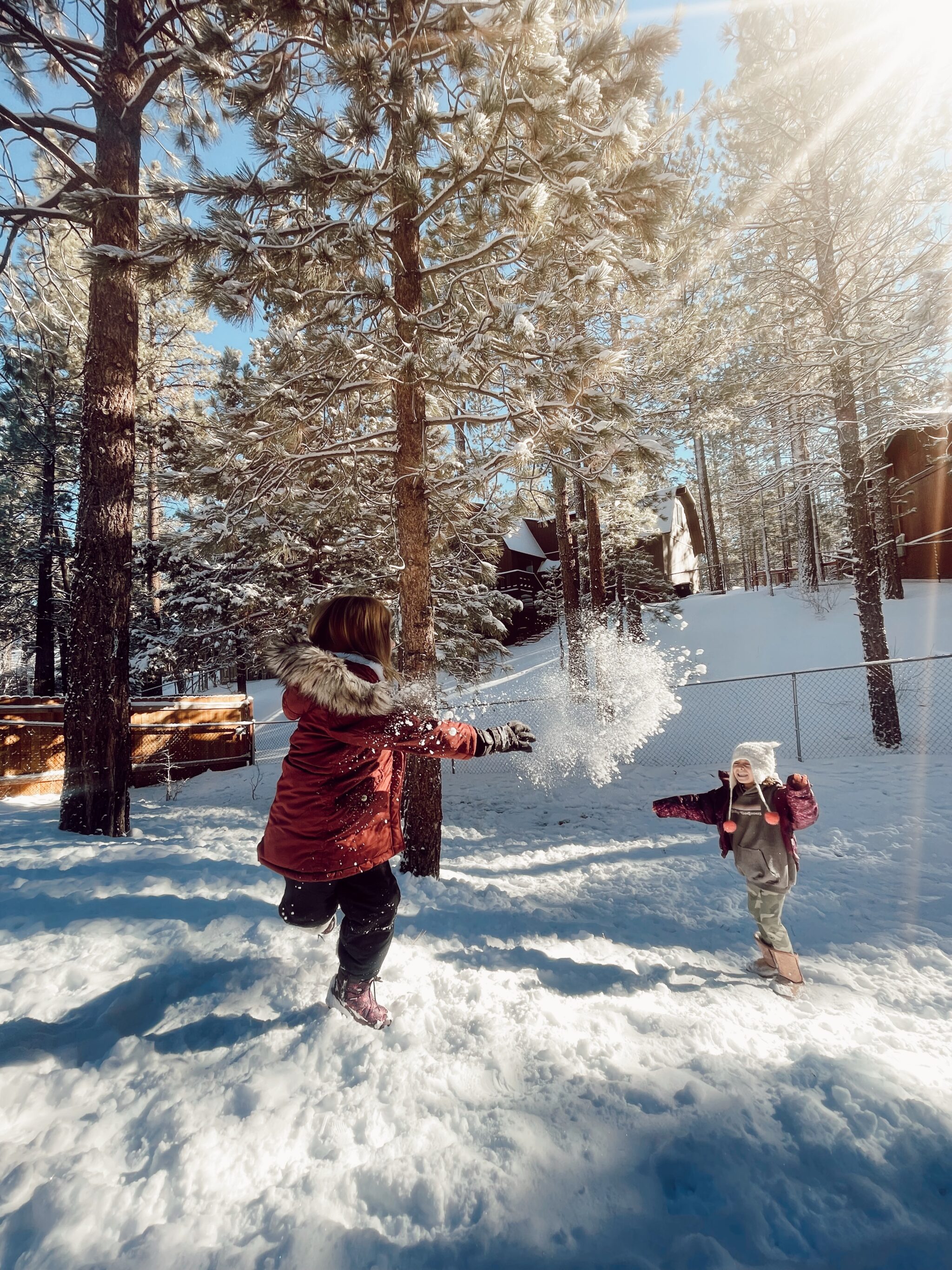 kids playing in the snow