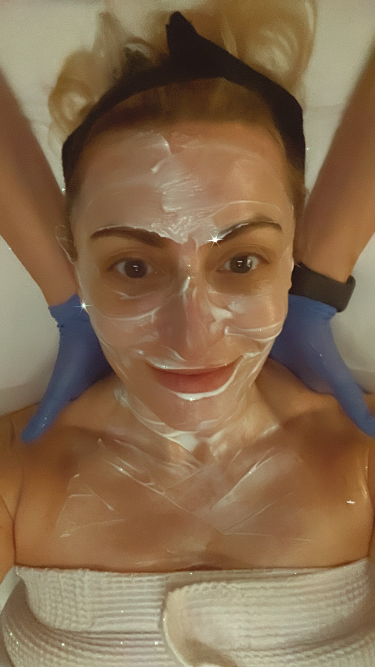 woman getting a facial