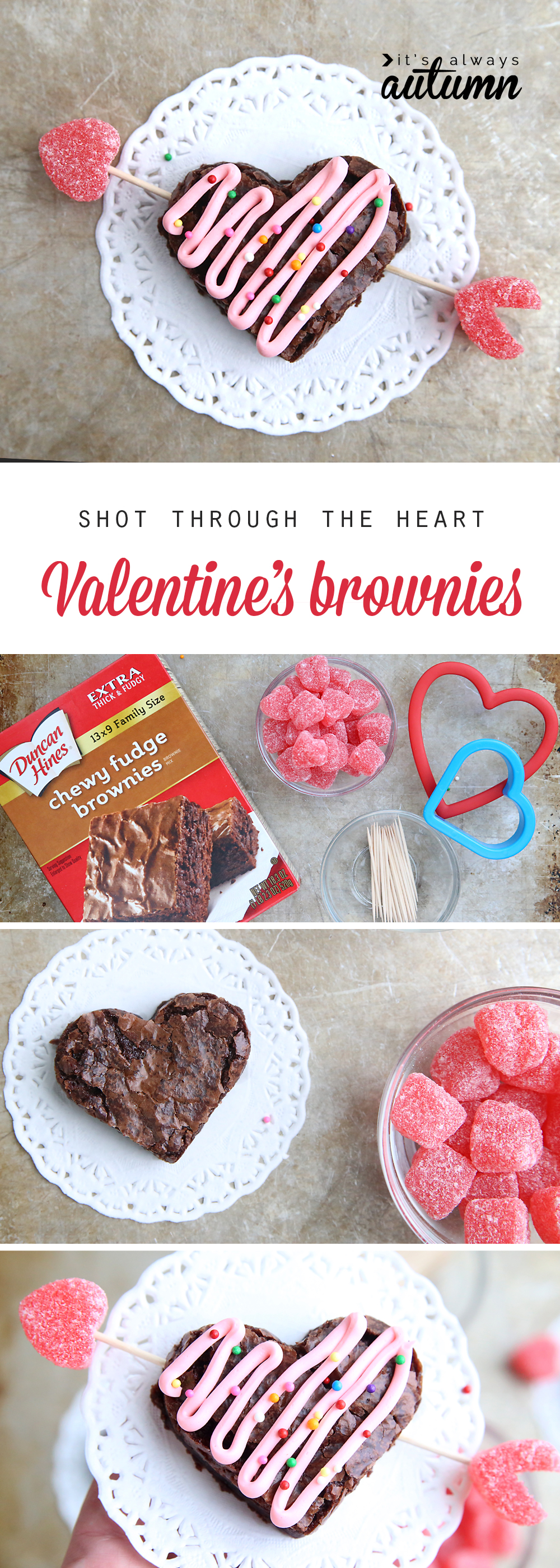 valentine's day heart brownie