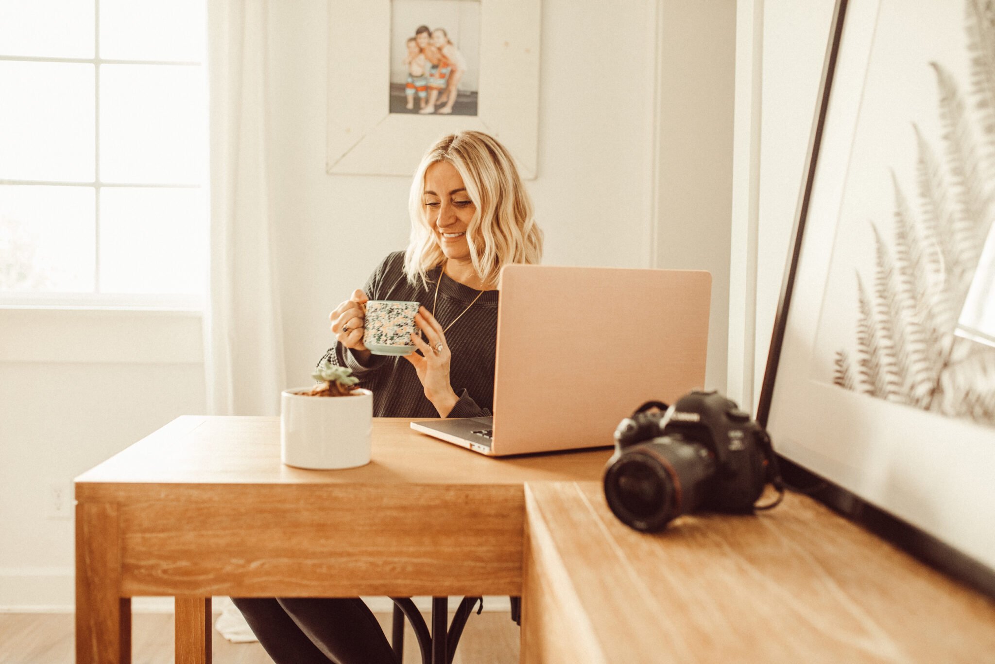 woman working from home