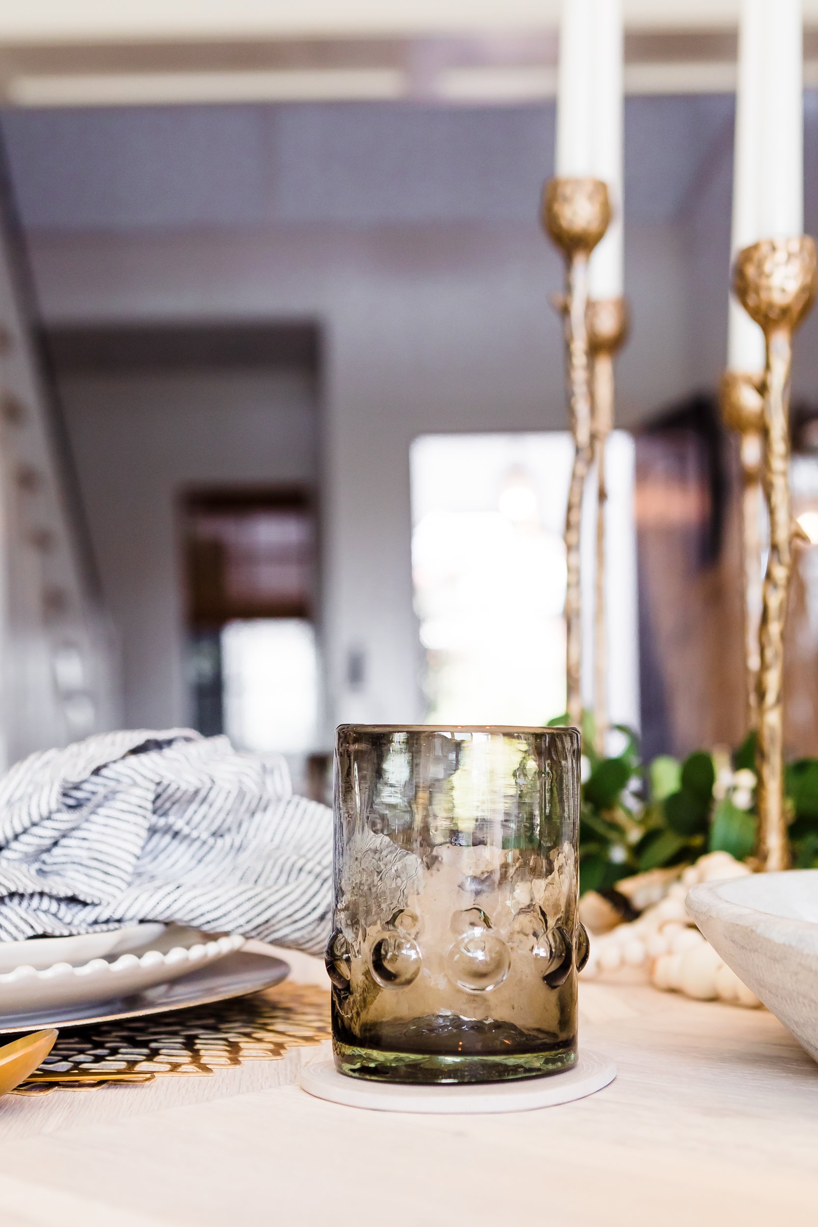 water glass on tabletop