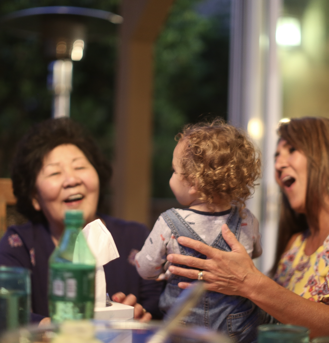 grandma laughing at grandson