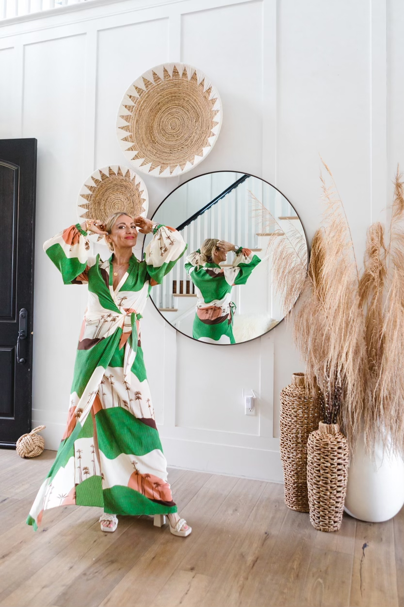 woman in front of mirror