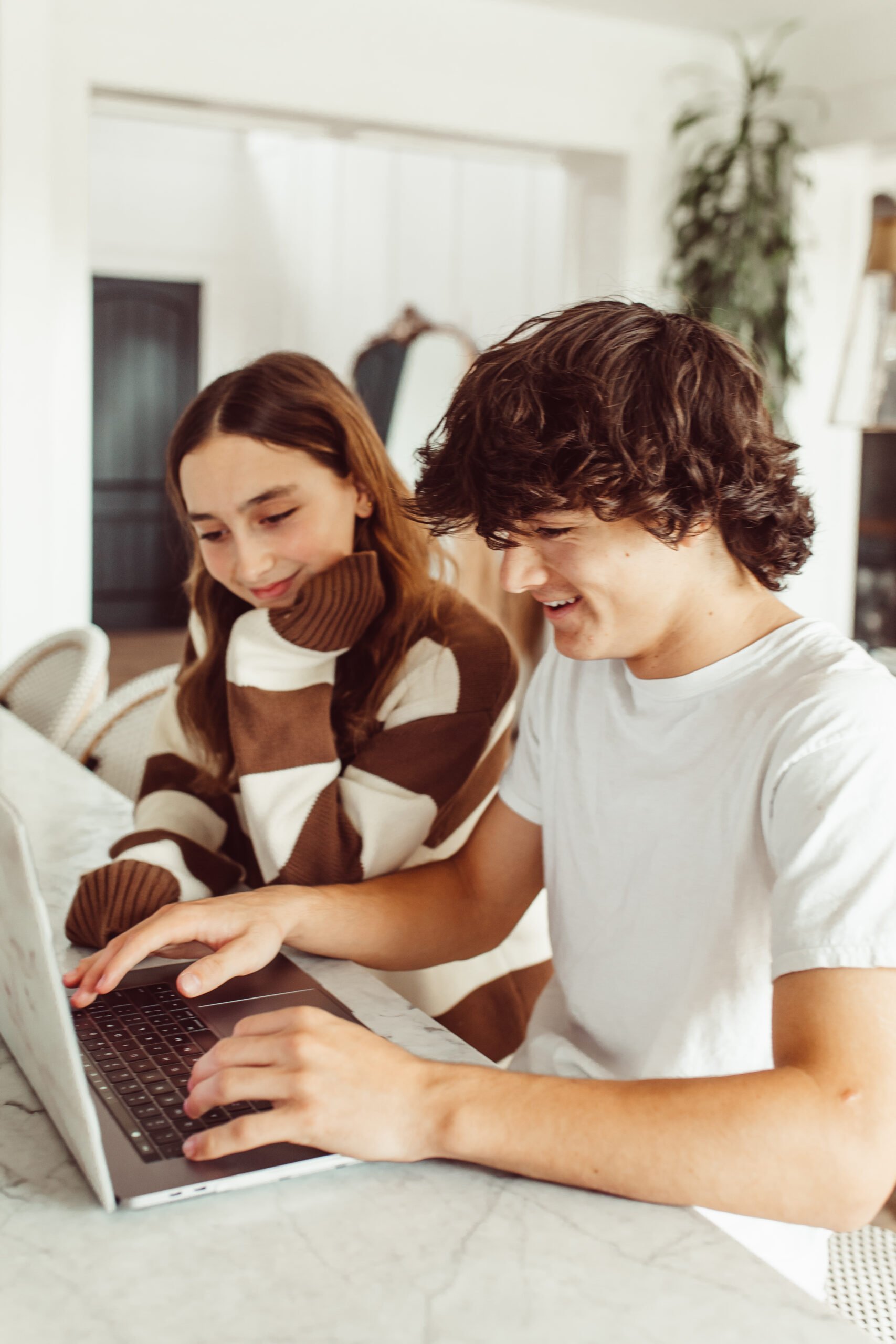 teens on laptop